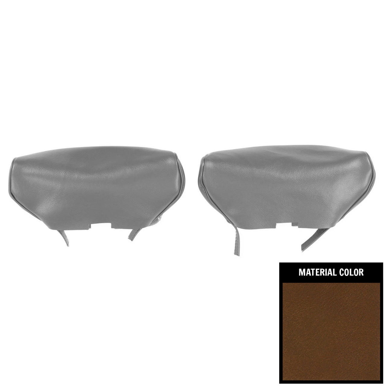 PUI Interiors 1970 Camaro/Firebird Dark Saddle Bucket Seat Head Rest Covers - 70FH42U