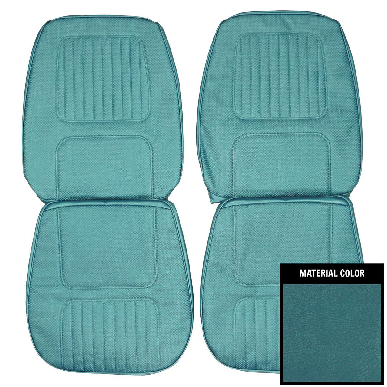 PUI Interiors 1970 Chevrolet Camaro Standard Bright Blue Front Bucket Seat Covers - 70FS14U
