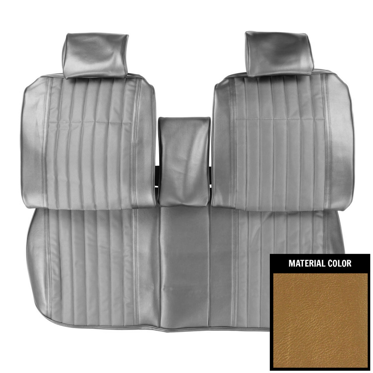 PUI Interiors 1970 Pontiac GTO/LeMans Sport Gold Front Bench W/Armrest Seat Cover - 70GS43BS