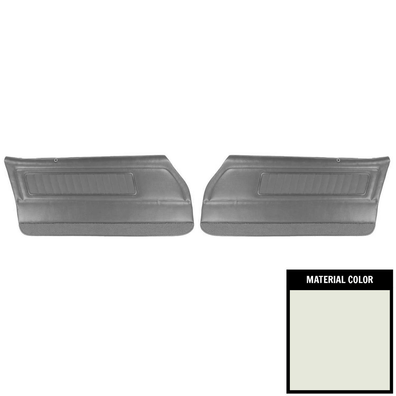 PUI Interiors 1971 Pontiac Firebird Deluxe Pre-Assembled White Front Door Panels - 70HD37-P