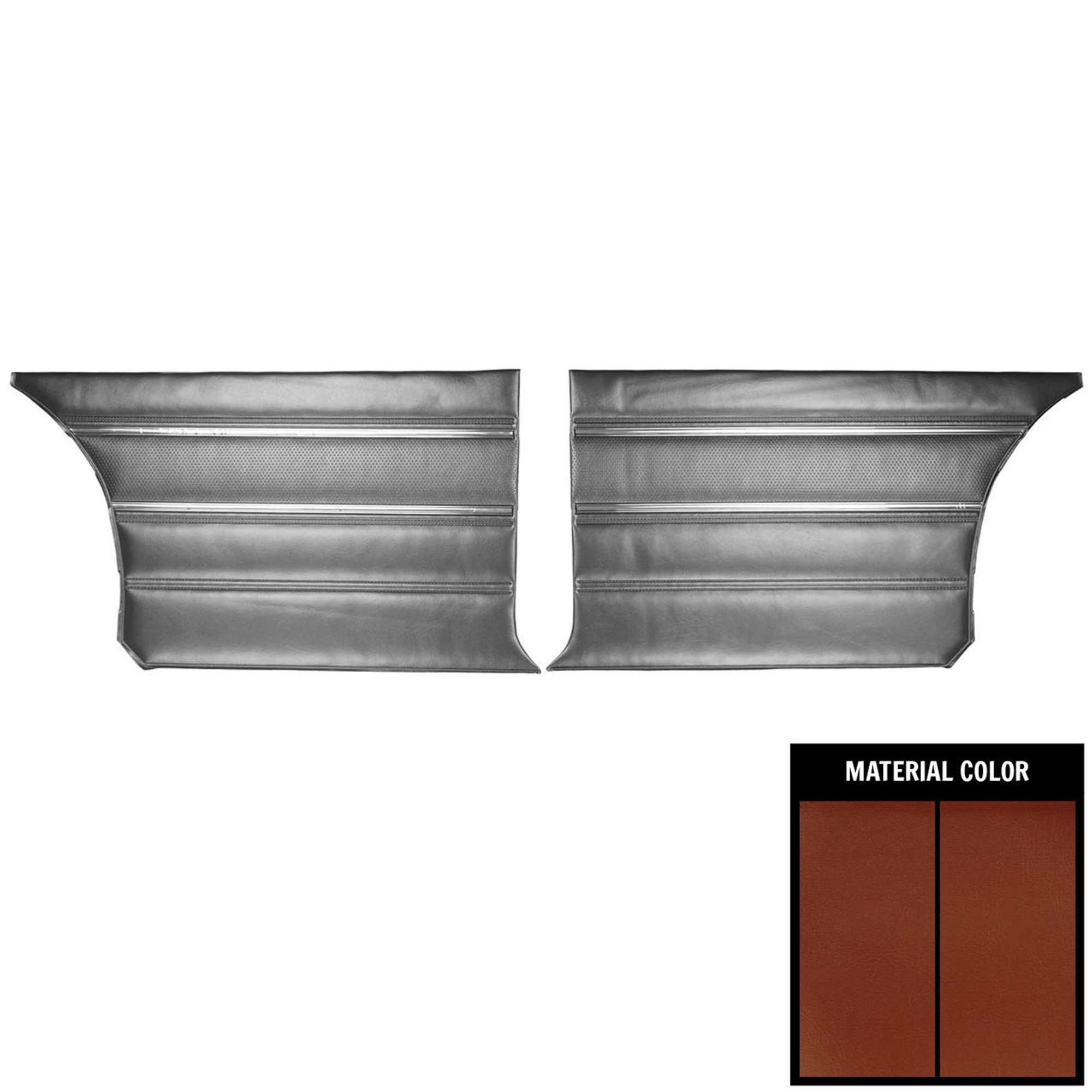 PUI Interiors 1970 Dodge Charger/RT/500 Hardtop Charcoal Rear Door Panels - 70KDA724C
