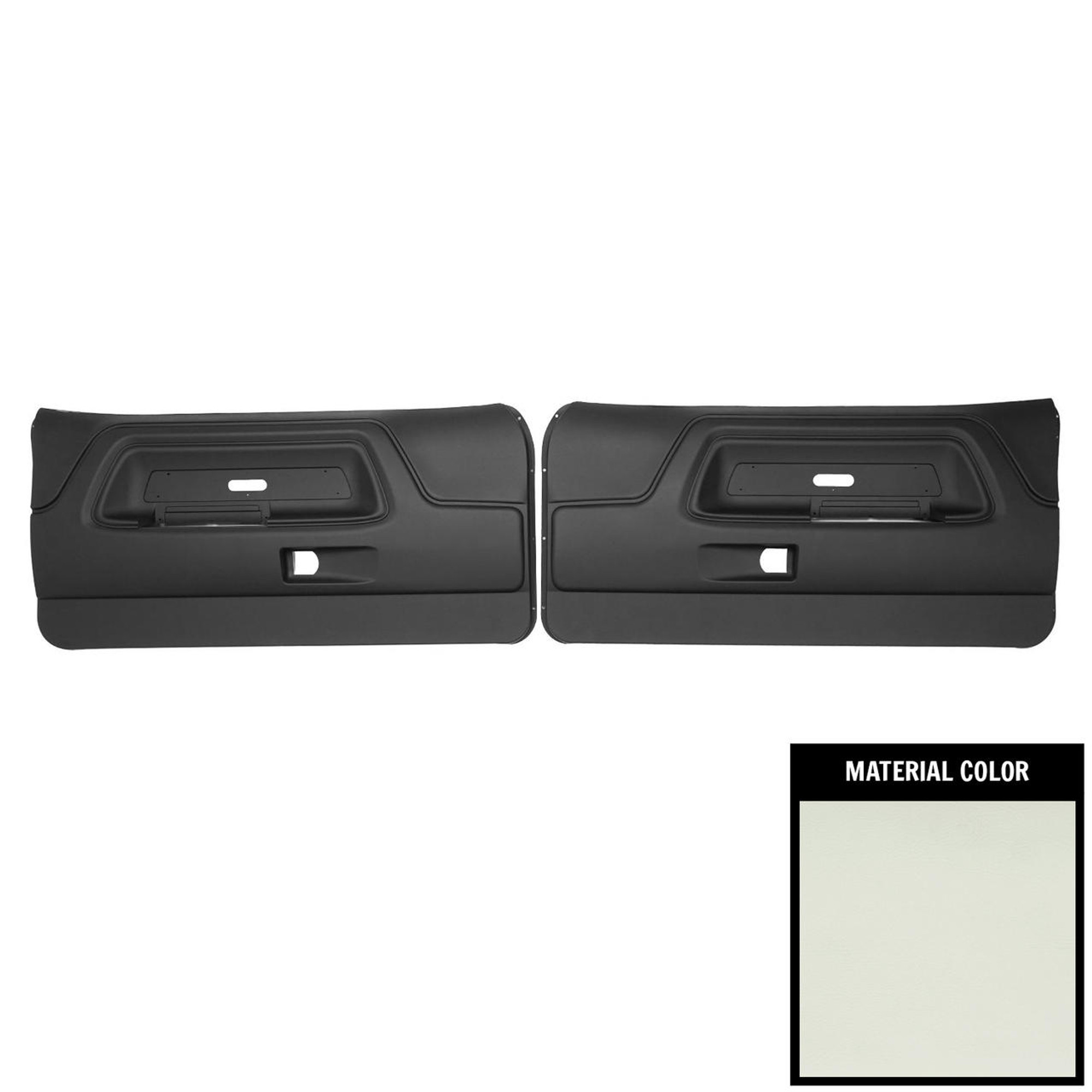 PUI Interiors 1970-1974 Dodge Challenger Standard Pre-Assembled White Front Door Panels - 70KDC37-P