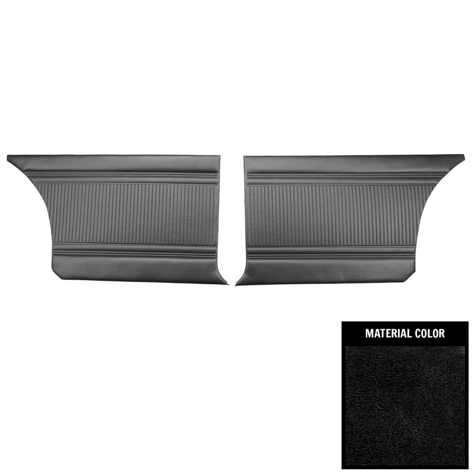 PUI Interiors 1970 Dodge Coronet 440/Superbee Hardtop Black Rear Door Panels - 70KDHD10C