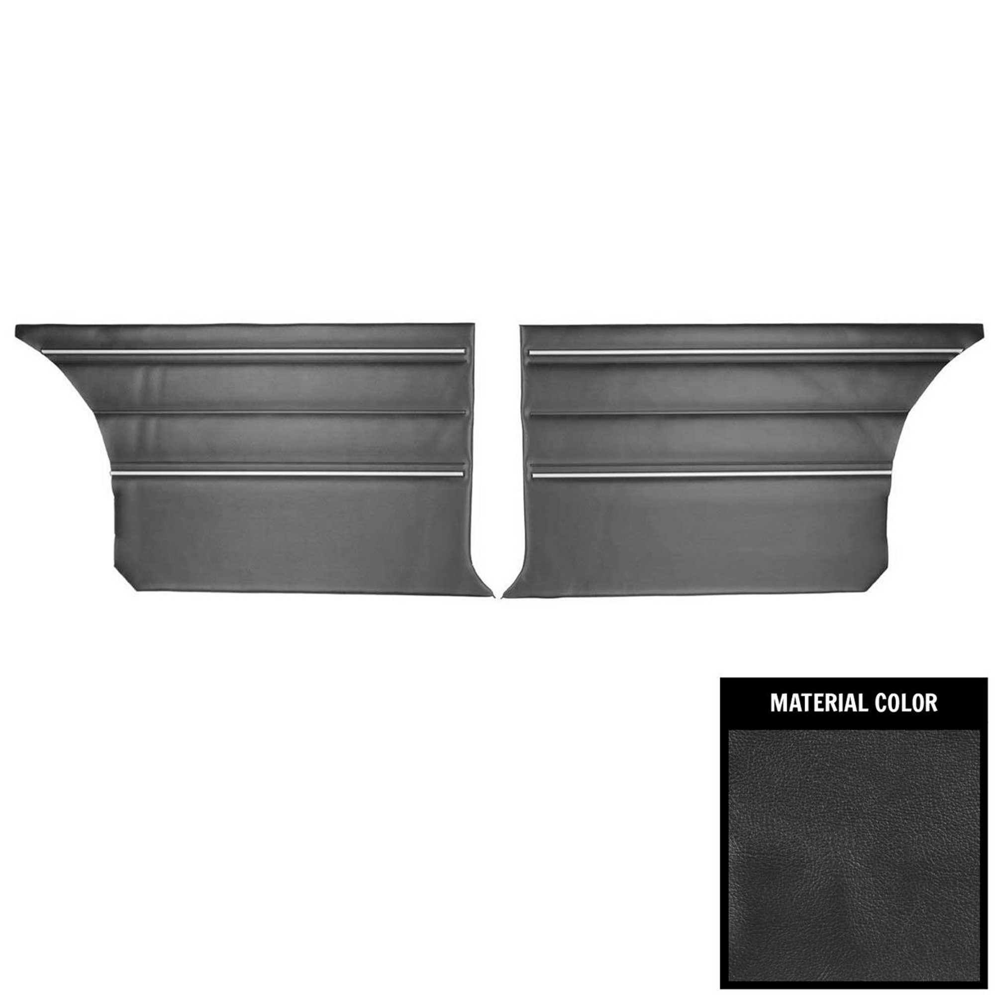 PUI Interiors 1970 Roadrunner/Satellite/GTX/Superbird Charcoal/Silver Rear Door Panels - 70KDR838C