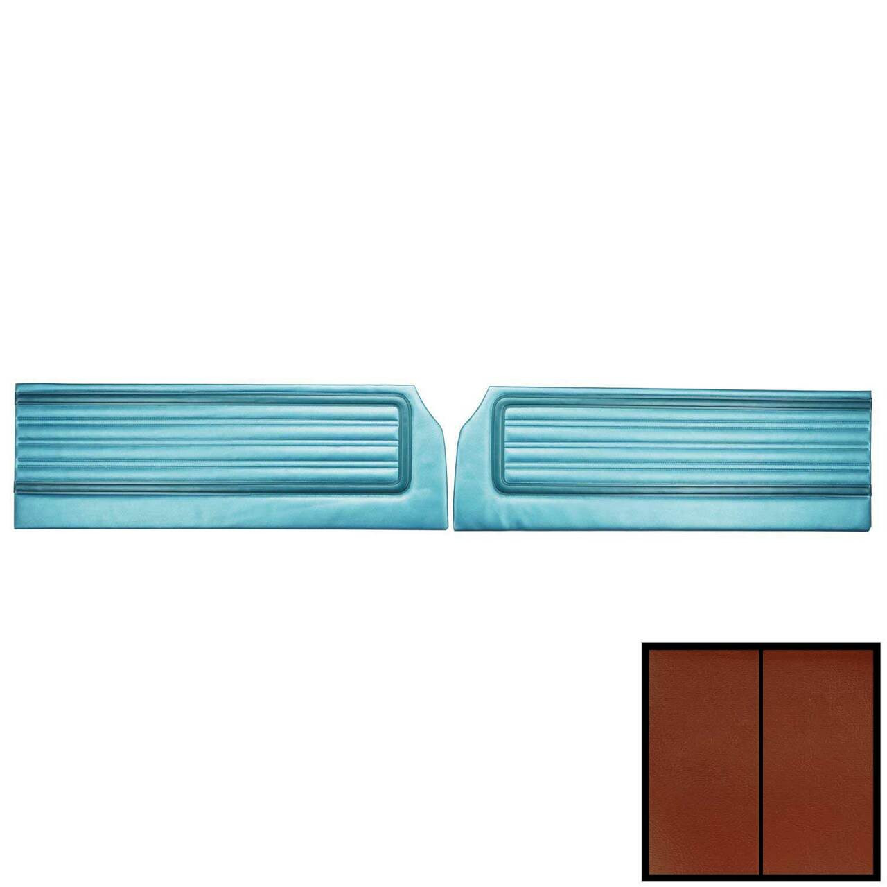 PUI Interiors 1970 Roadrunner/Satellite/Superbird Custom Decor Burnt Orange Front Door Panels - 70KDRD760