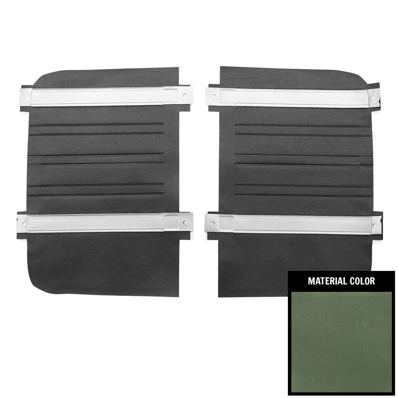 PUI Interiors 1970 Roadrunner/Satellite Convertible Custom 2-Tone Green Rear Door Panels - 70KDRD803V