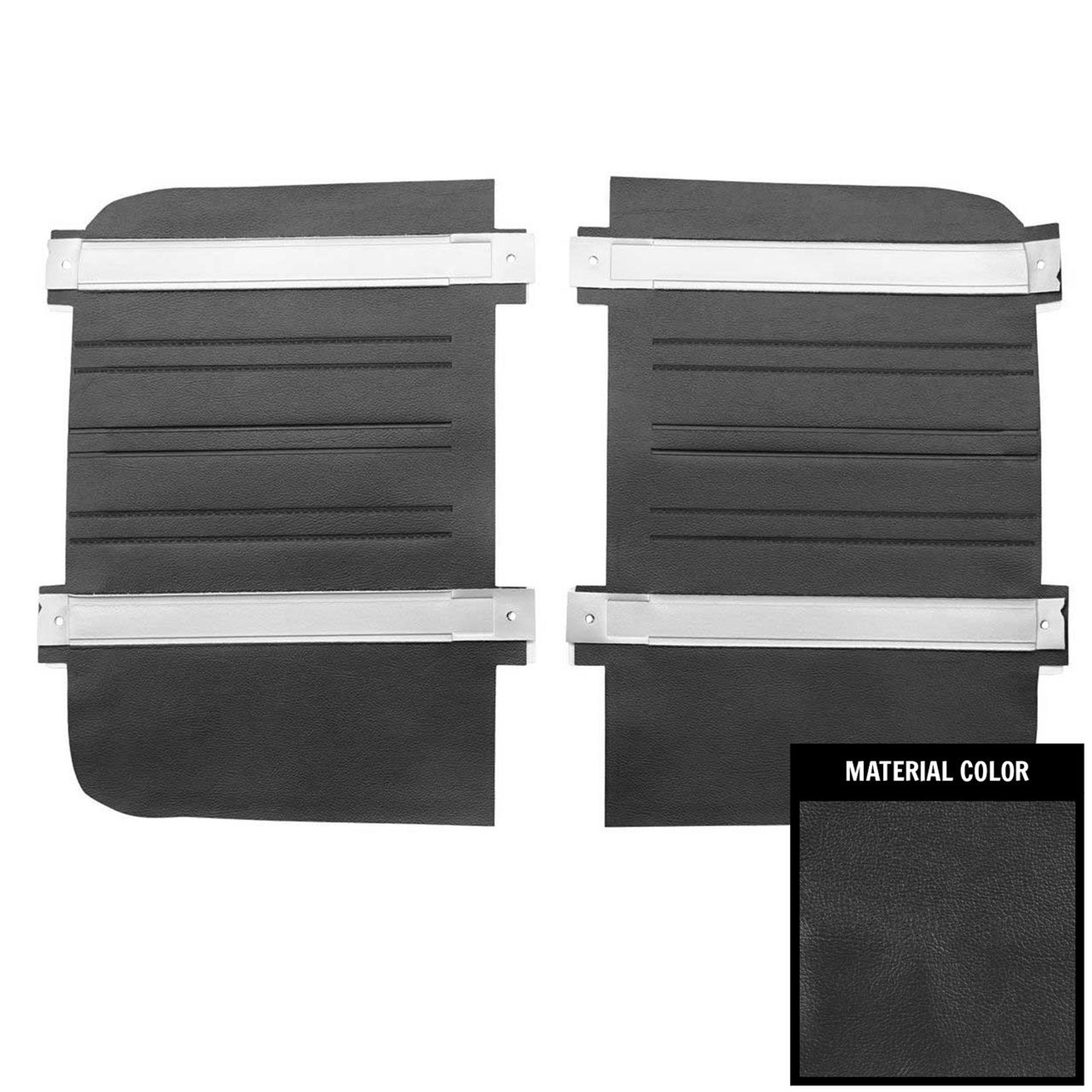PUI Interiors 1970 Roadrunner/Satellite/Superbird Custom Decor Charcoal Rear Door Panels - 70KDRD838V