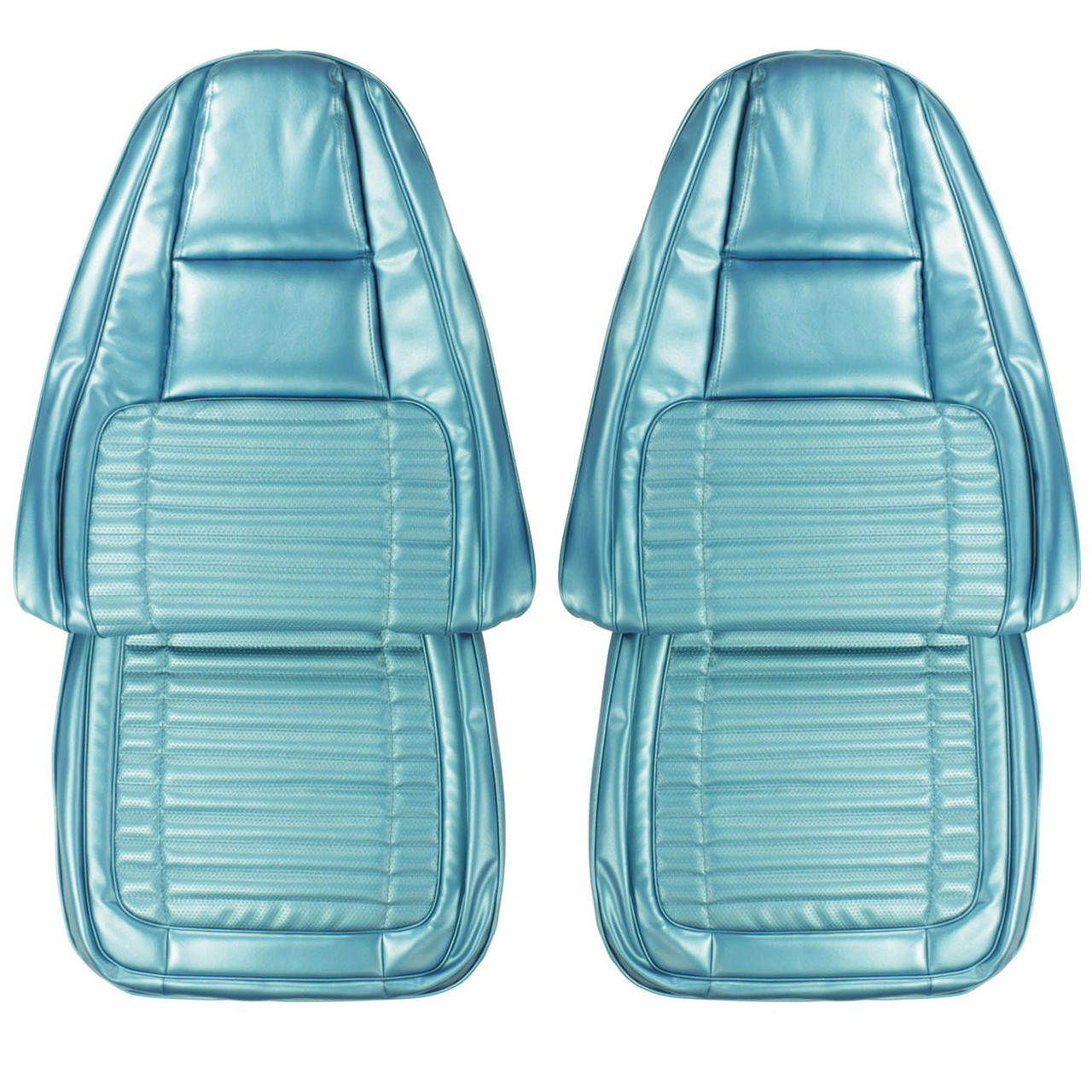 PUI Interiors 1970 Dodge Charger/RT/500 Bright Blue Front Bucket Seat Covers - 70KSA722U
