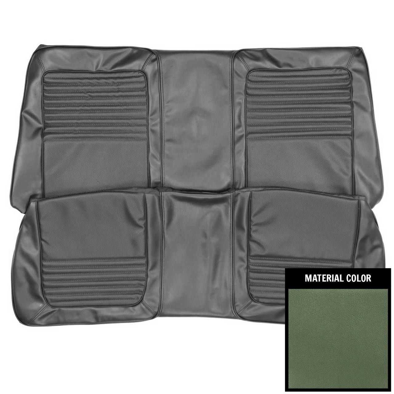 PUI Interiors 1970 Plymouth Barracuda/AAR Cuda Convt Dark Metallic Green Rear Bench Seat Cover - 70KSB104V