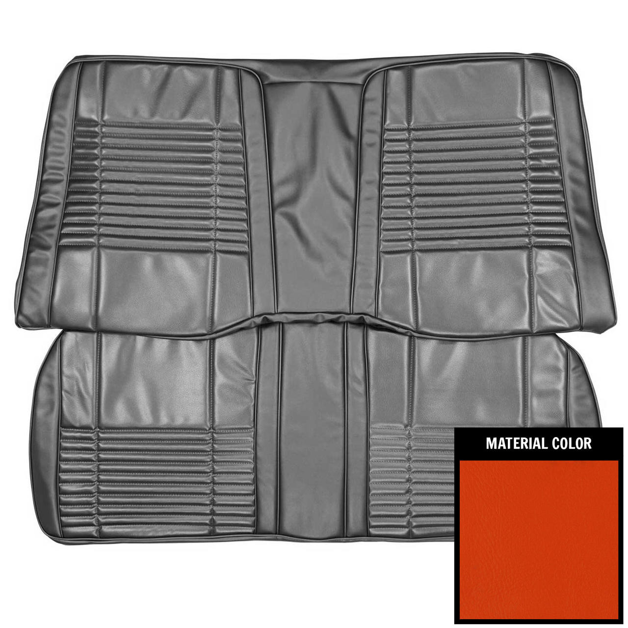 PUI Interiors 1970 Dodge Challenger Convertible Bright Red Coachman Rear Bench Seat Cover - 70KSC711V
