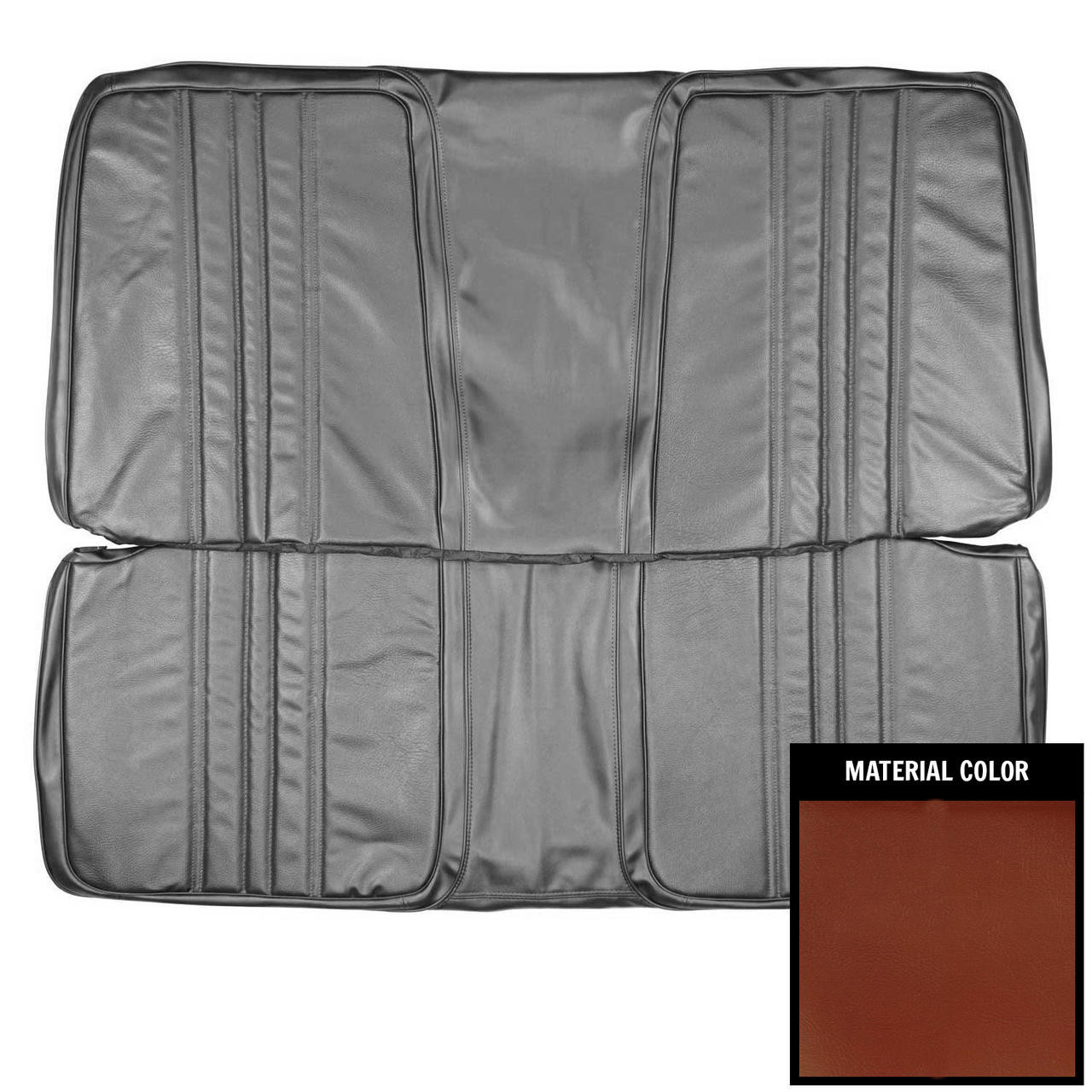 PUI Interiors 1970 Plymouth Roadrunner/Satellite/Superbird Burnt Orange Rear Bench Seat Cover - 70KSRD760C
