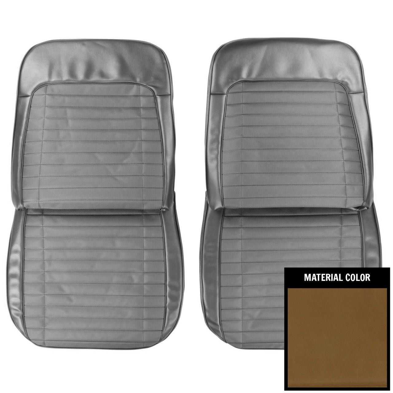 PUI Interiors 1970 Pontiac Grand Prix Light Saddle Front Bucket Seat Covers - 70PS36US