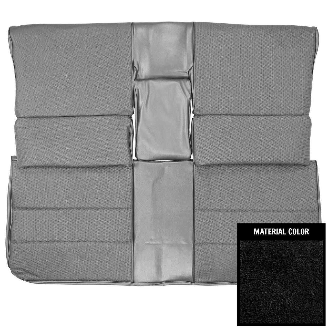 PUI Interiors 1970 Cadillac Deville Convertible Black Rear Bench Seat W/O Armrest Cover - 70QSD10V1