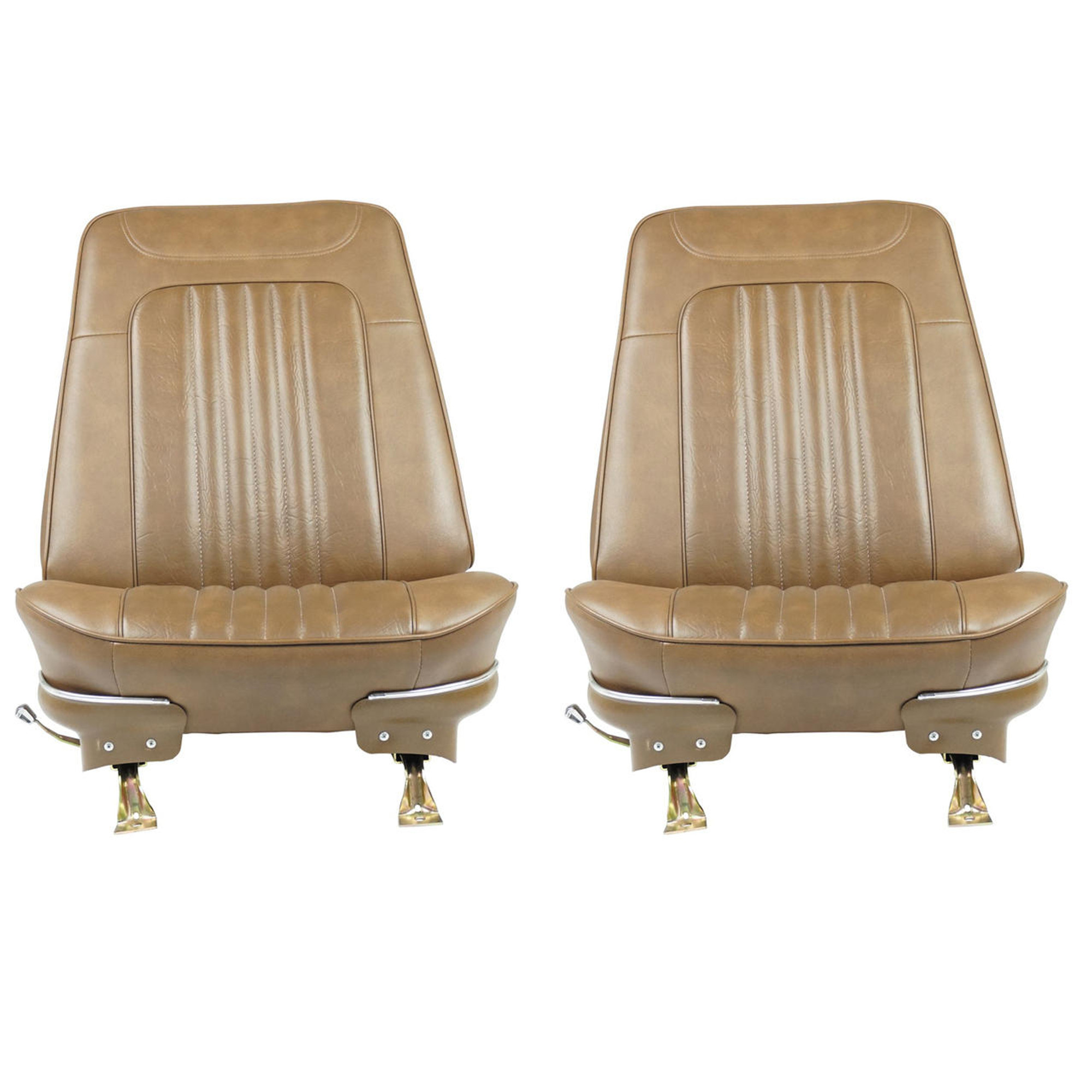 PUI Interiors 1971-1972 Chevrolet Chevelle Dark Saddle Front Bucket Seat Covers - 71AS42U