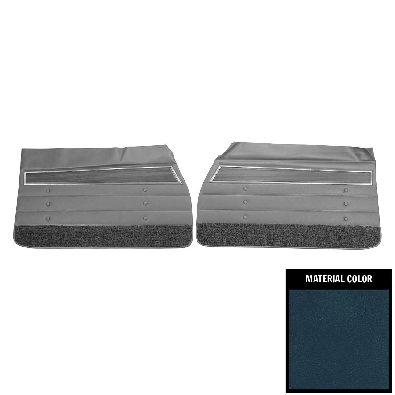 PUI Interiors 1971 Oldsmobile Cutlass S/442 2-Door Sedan Blue Front Door Panels - 71CD092T