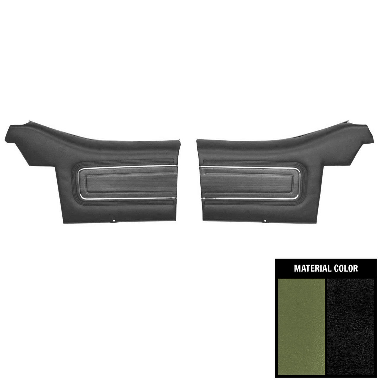 PUI Interiors 1971 Cutlass Supreme Convertible Pre-Assembled Jade Green Rear Door Panels - 71CD191V-P