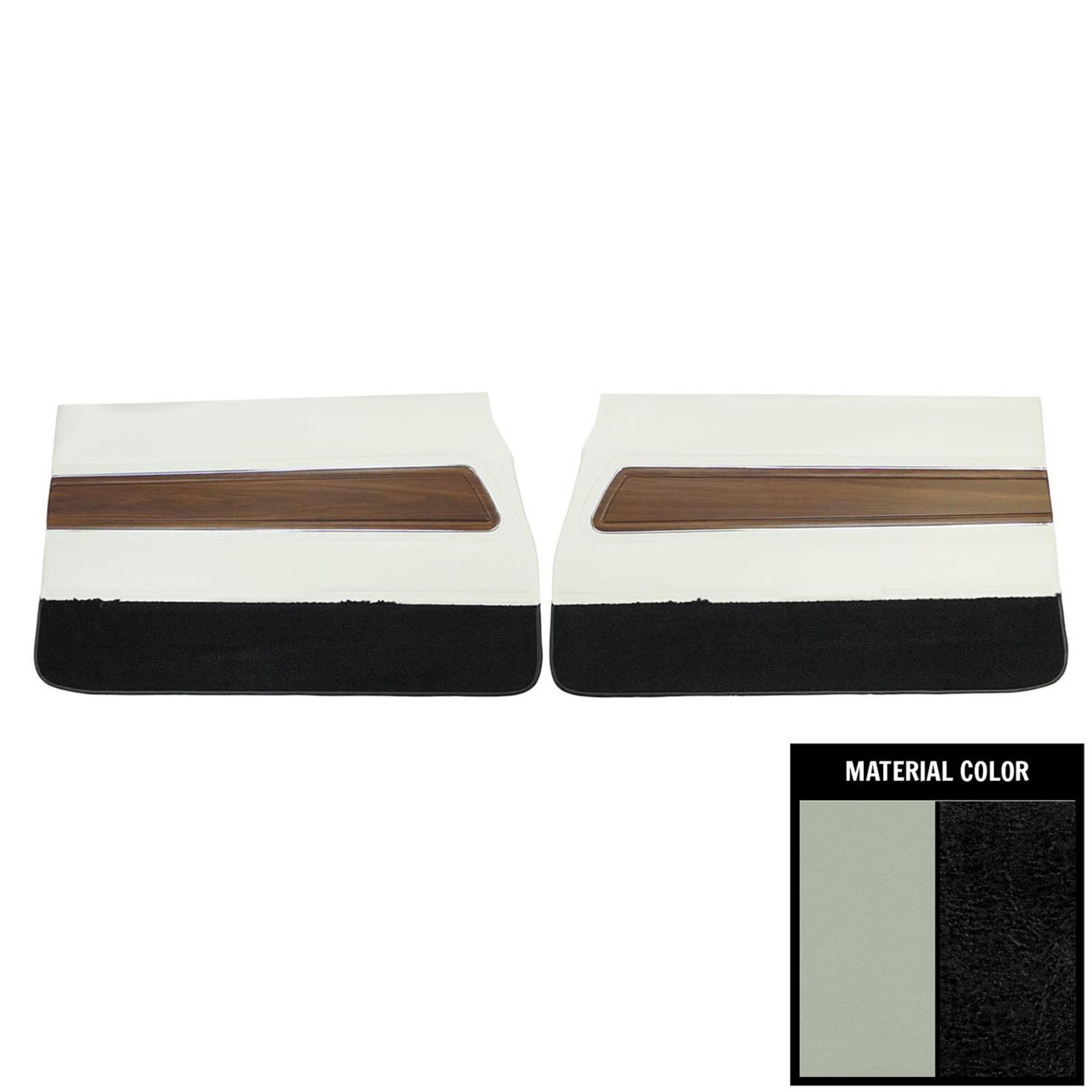 PUI Interiors 1972 Oldsmobile Cutlass Supreme White and Black Front Door Panels - 71CD371