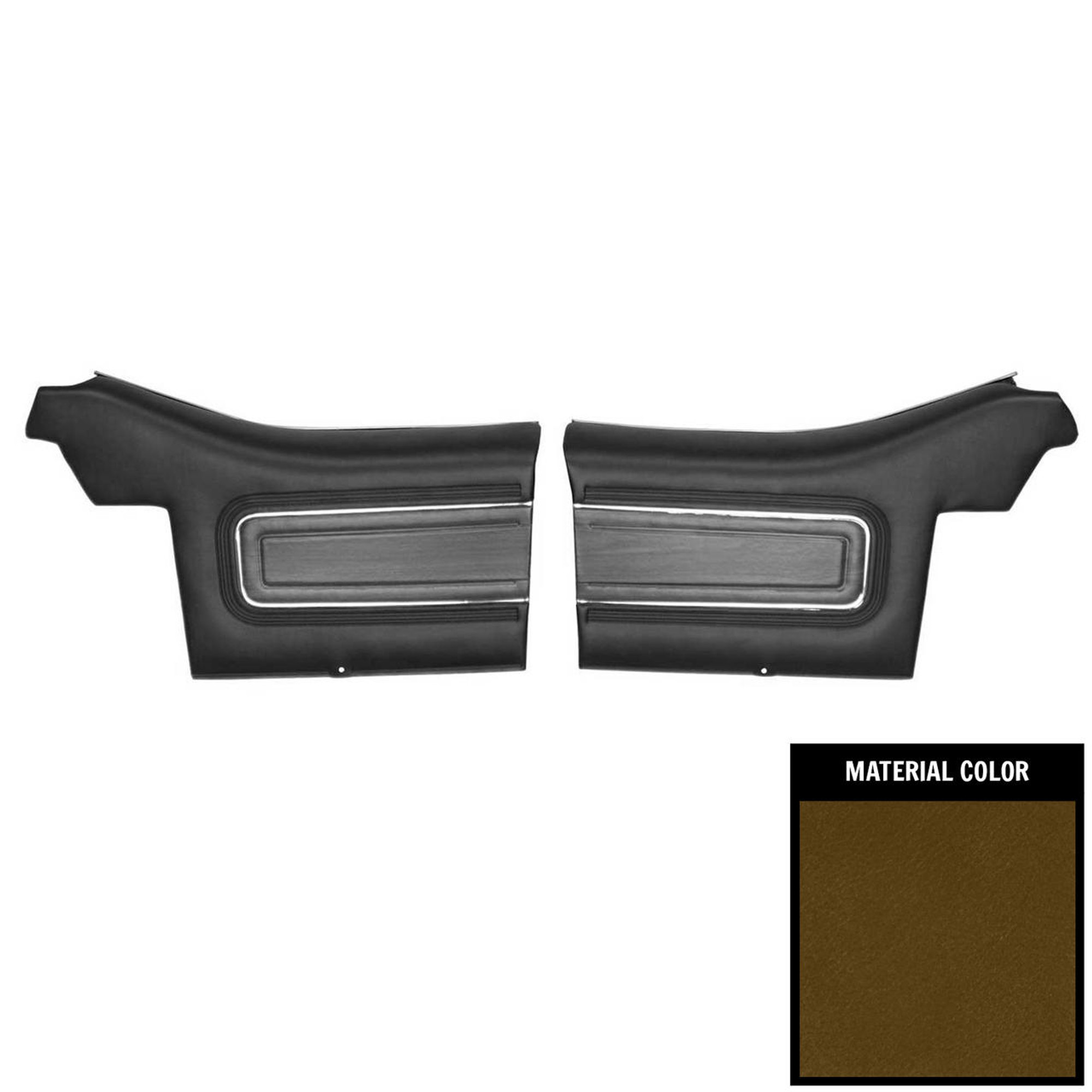 PUI Interiors 1972 Cutlass Supreme Convertible Pre-Assembled Dark Saddle Rear Door Panels - 71CD421V-P