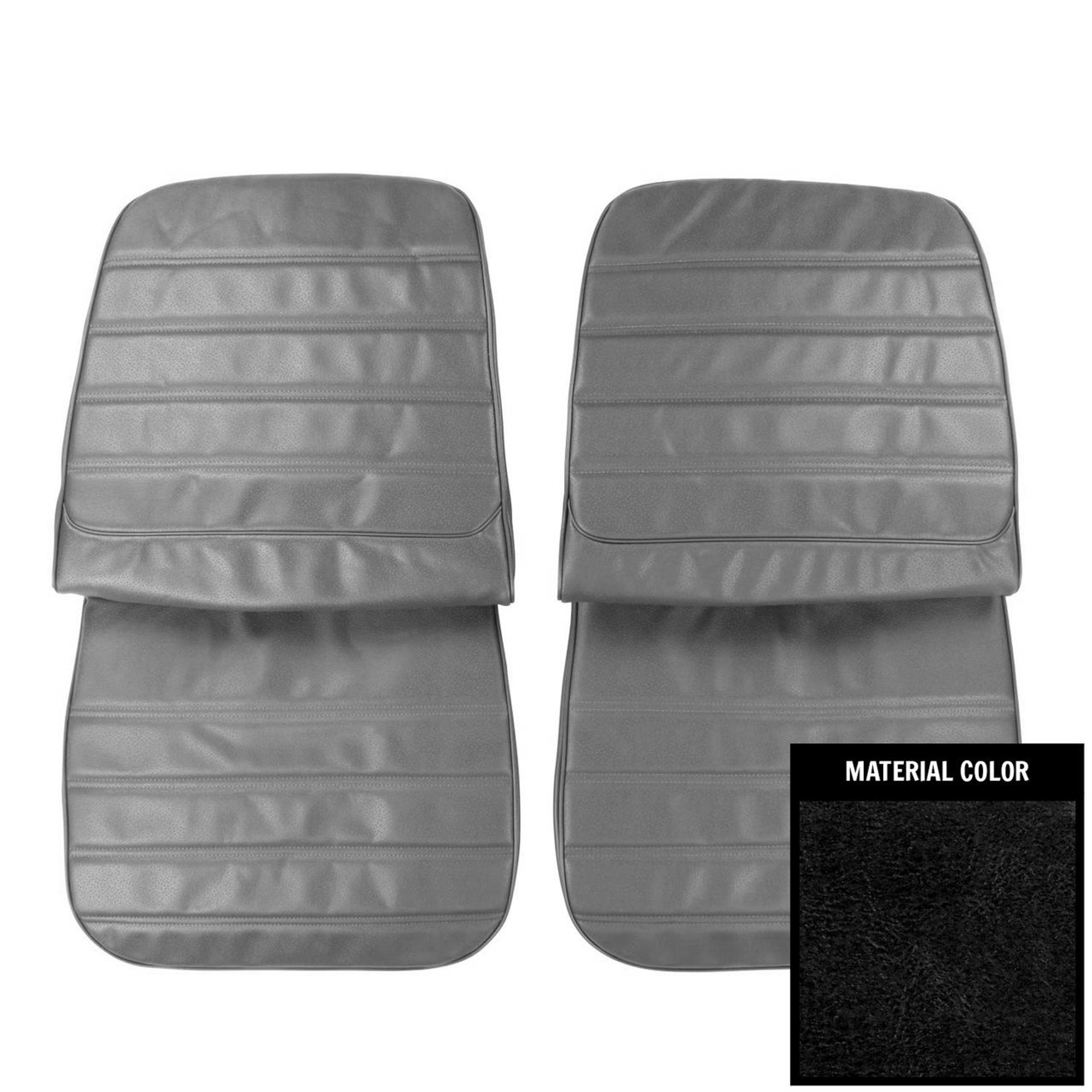 PUI Interiors 1971 Oldsmobile Cutlass/S/442 Black Front Bucket Seat Covers - 71CS10U2