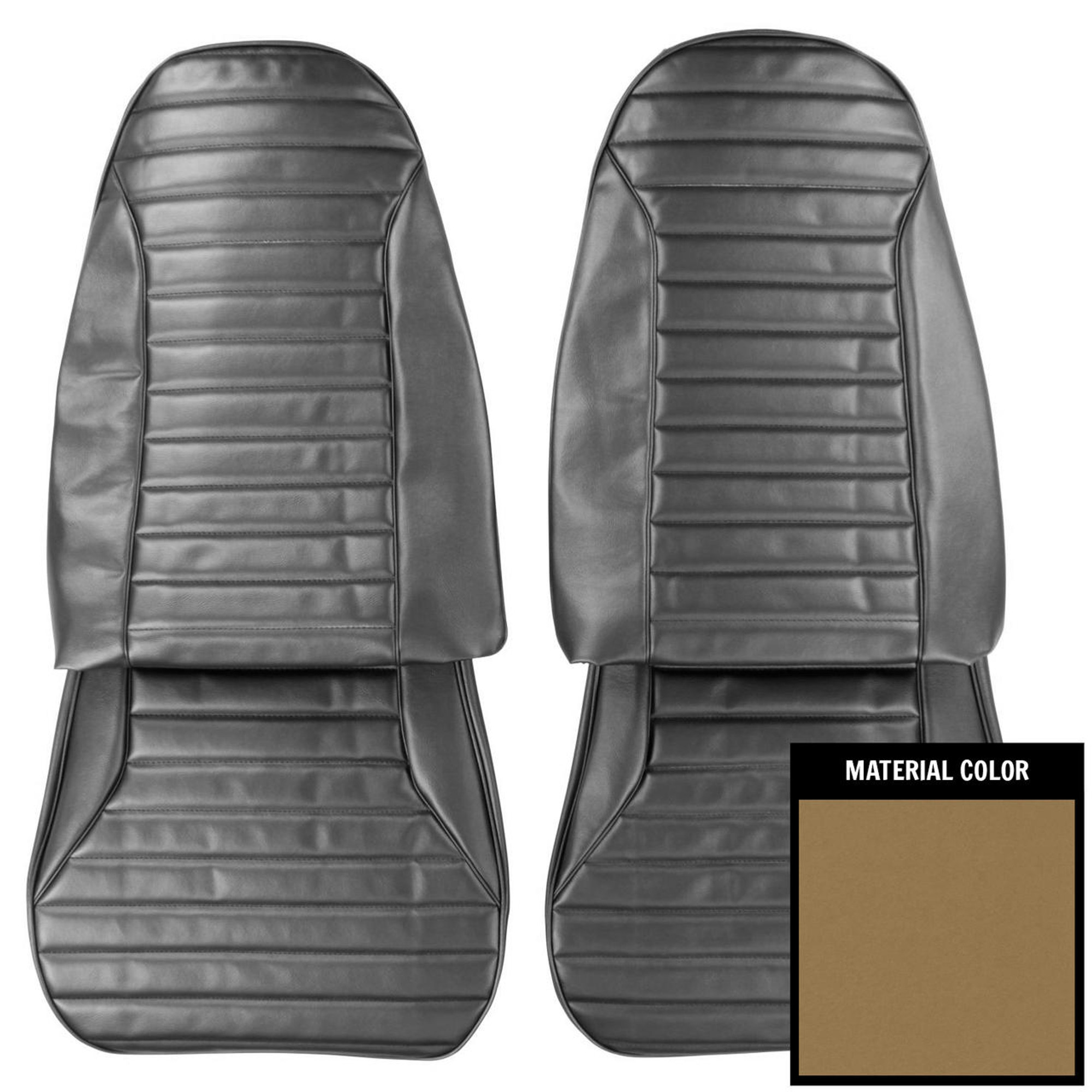 PUI Interiors 1971-75 Pontiac Firebird Standard Light Saddle Front Bucket Seat Covers - 71ES35U