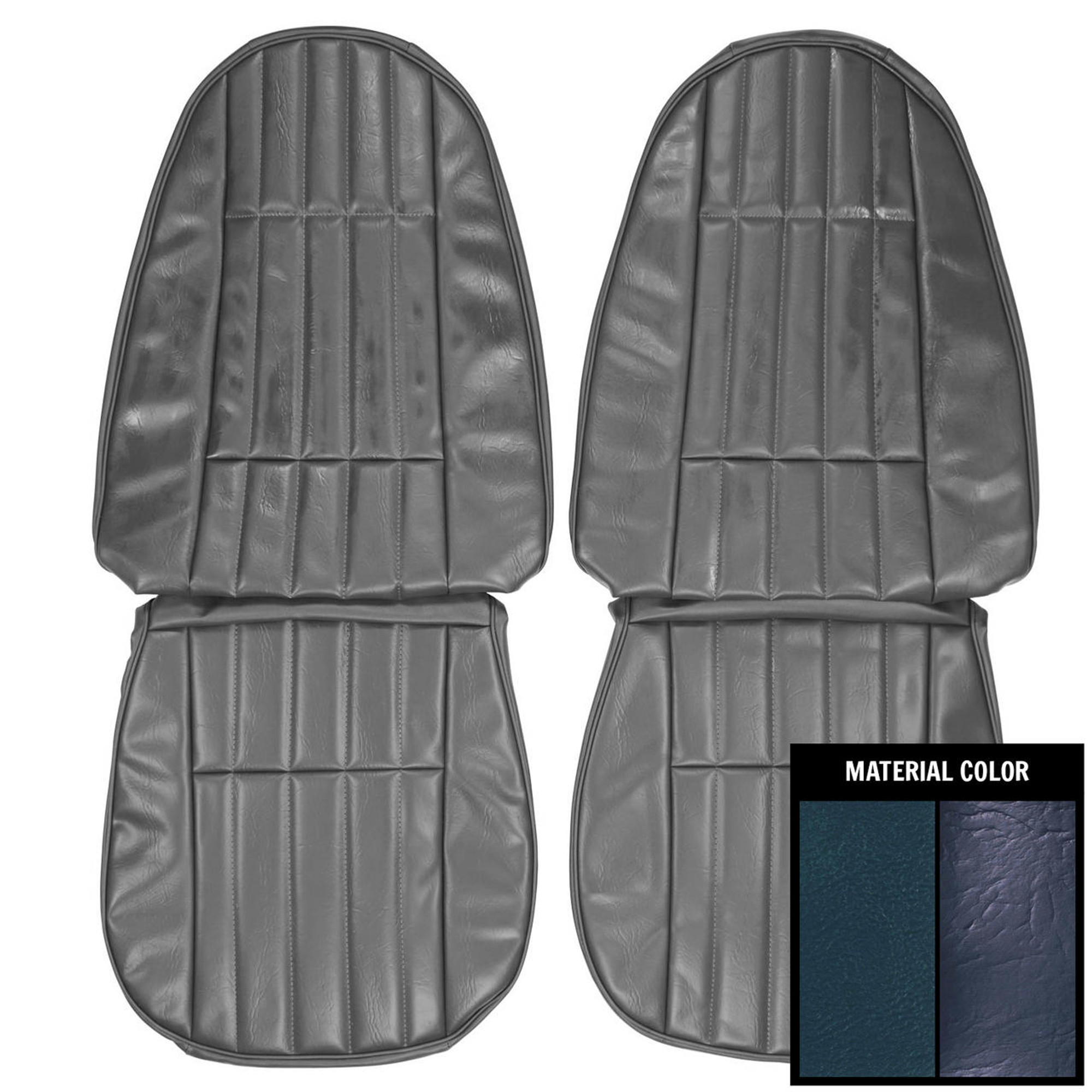 PUI Interiors 1971-1973 Chevrolet Camaro Standard Blue Front Bucket Seat Covers - 71FS09U