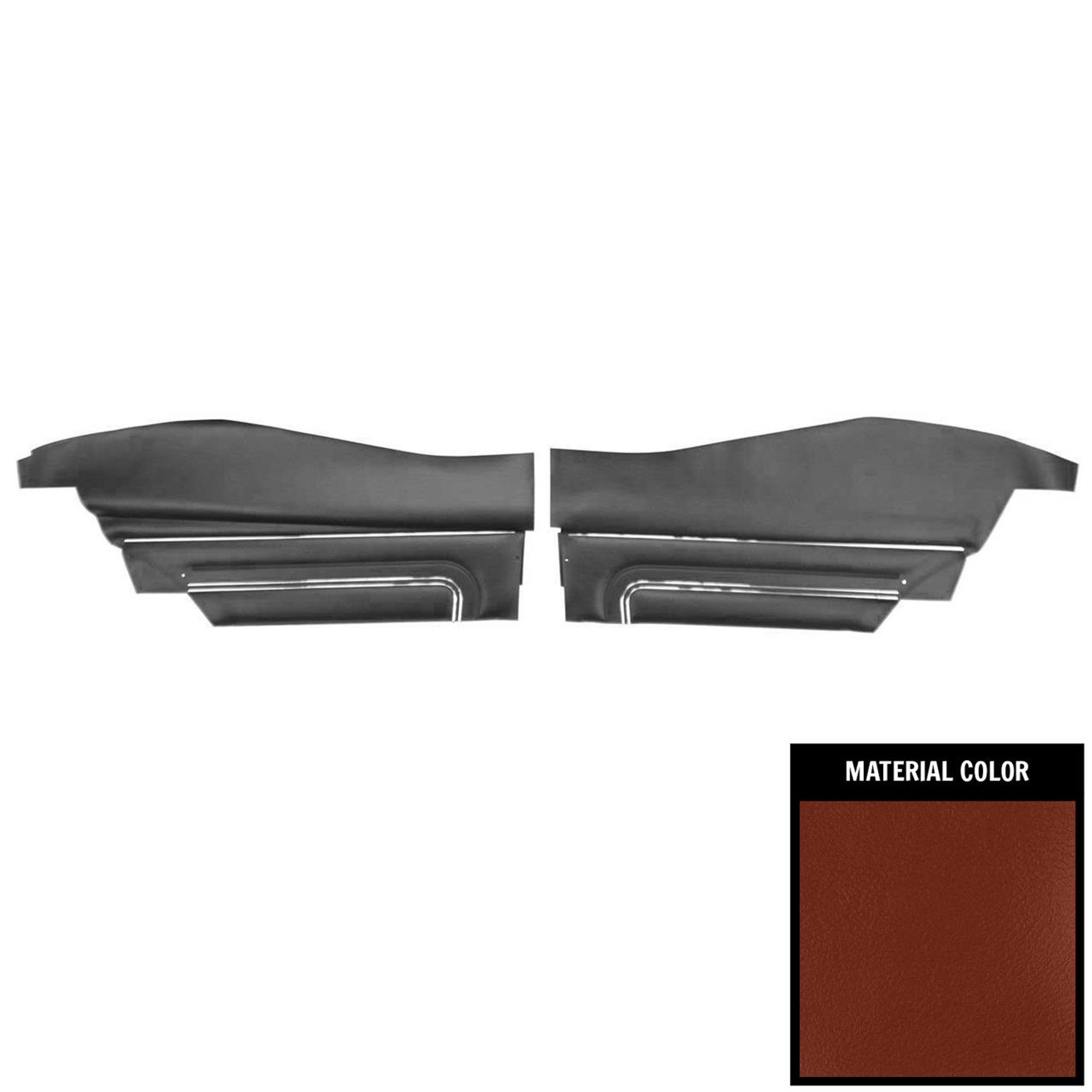 PUI Interiors 1971 Pontiac GTO Hardtop Platinum Edition Sienna Brown Rear Door Panels - 71GD07C