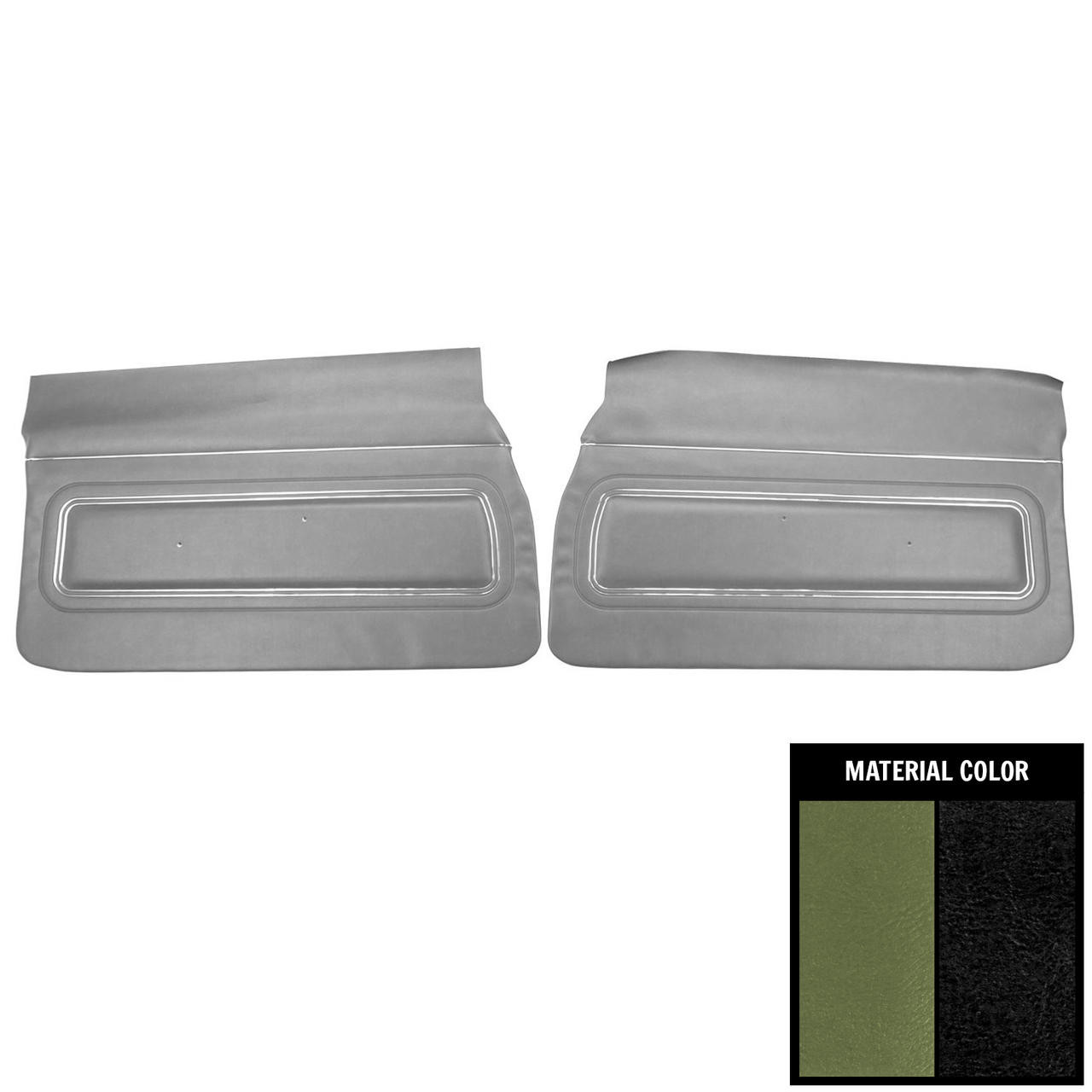 PUI Interiors 1971 Pontiac GTO Platinum Edition Jade Green Front Door Panels - 71GD19