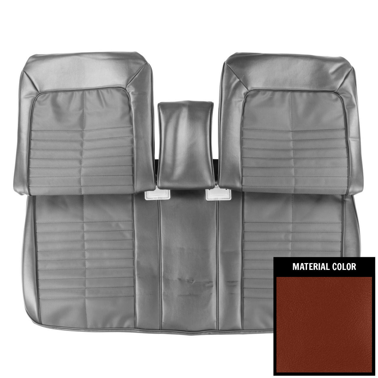 PUI Interiors 1971 Pontiac GTO/LeMans Sport Sienna Brown Front Bench W/Armrest Seat Cover - 71GS07BS1