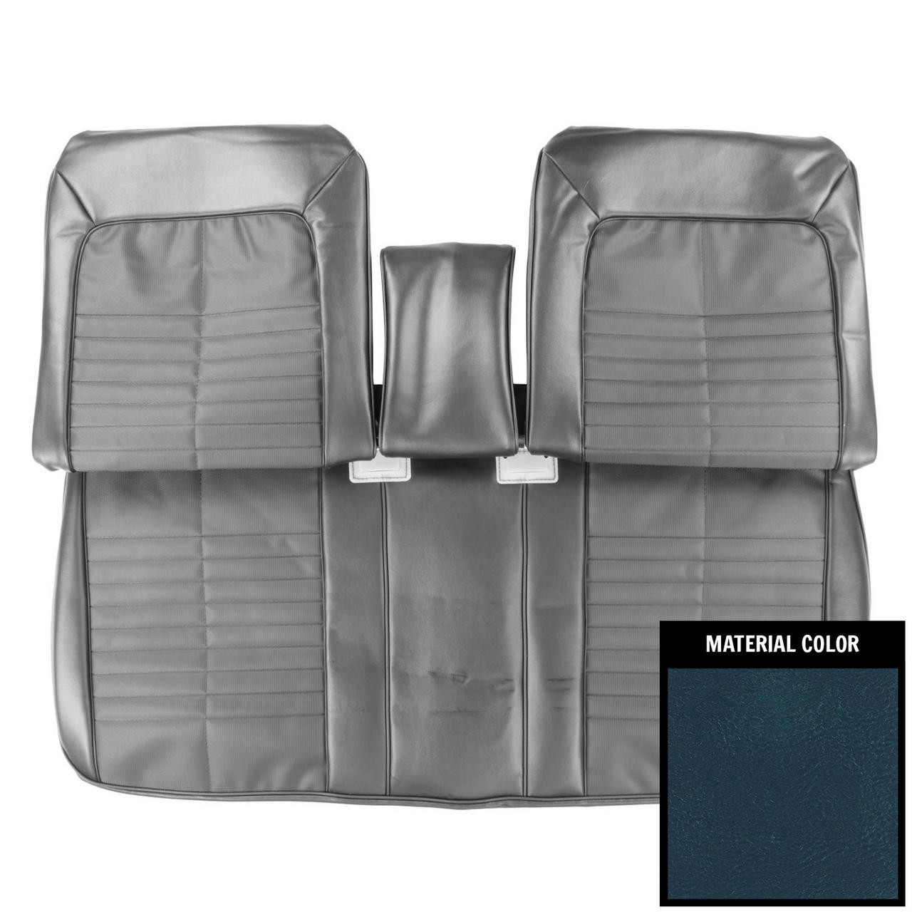 PUI Interiors 1971 Pontiac GTO/LeMans Sport Blue Front Bench W/Armrest Seat Cover - 71GS09BS1