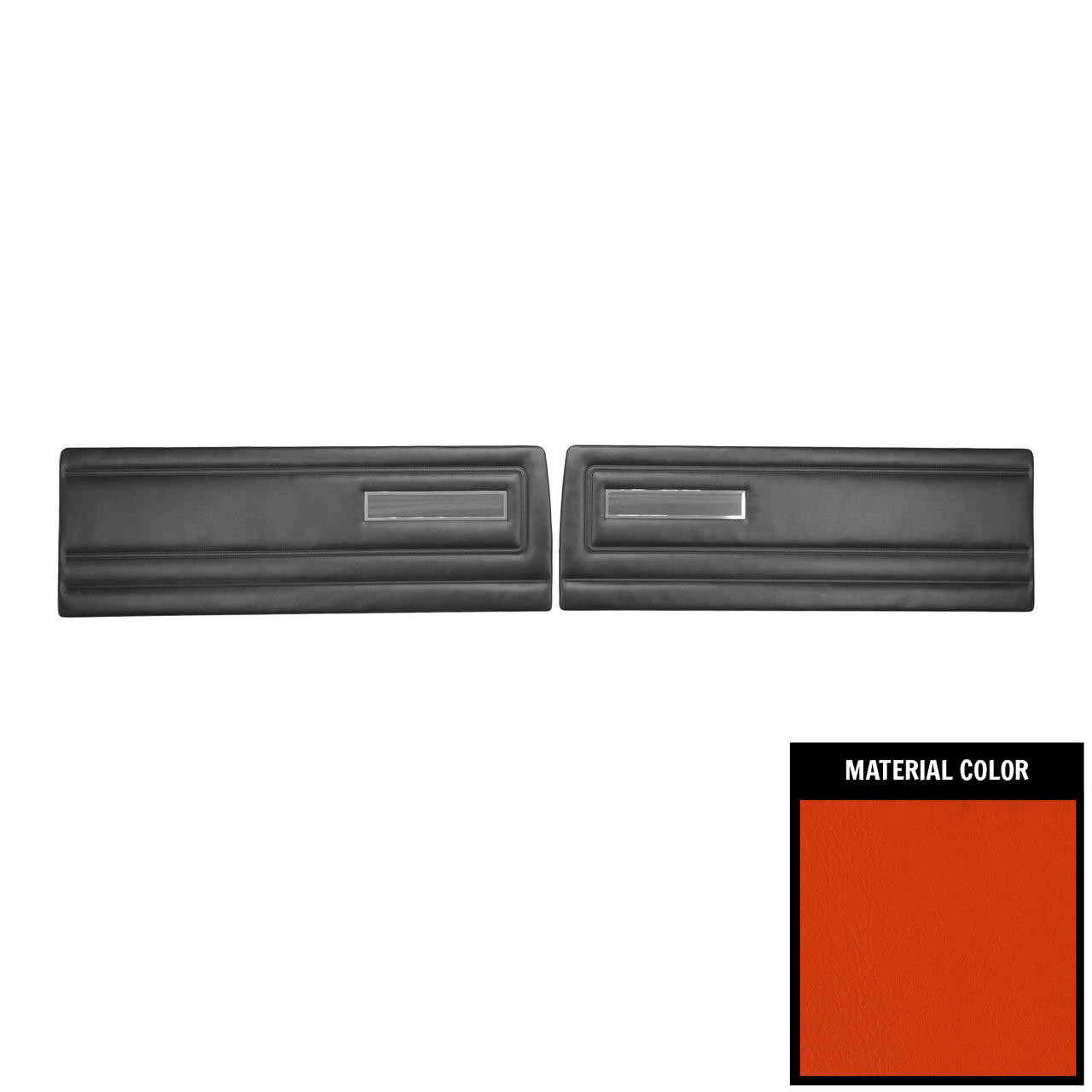 PUI Interiors 1971 Plymouth Duster/340/Demon/340 Orange Front Door Panels - 71KDDD708