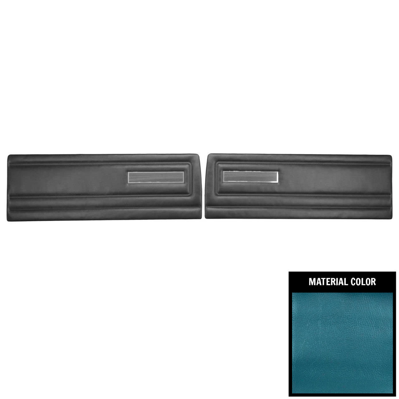 PUI Interiors 1971 Duster 340/Demon 340 Bright Dark Blue Front Door Panels - 71KDDD730