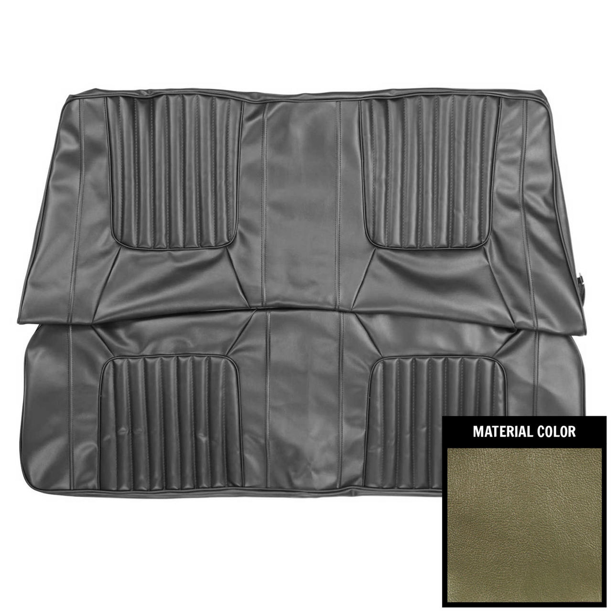 PUI Interiors 1971 Dodge Challenger Deluxe Hardtop Dark Metallic Green Rear Bench Seat Cover - 71KSE104C