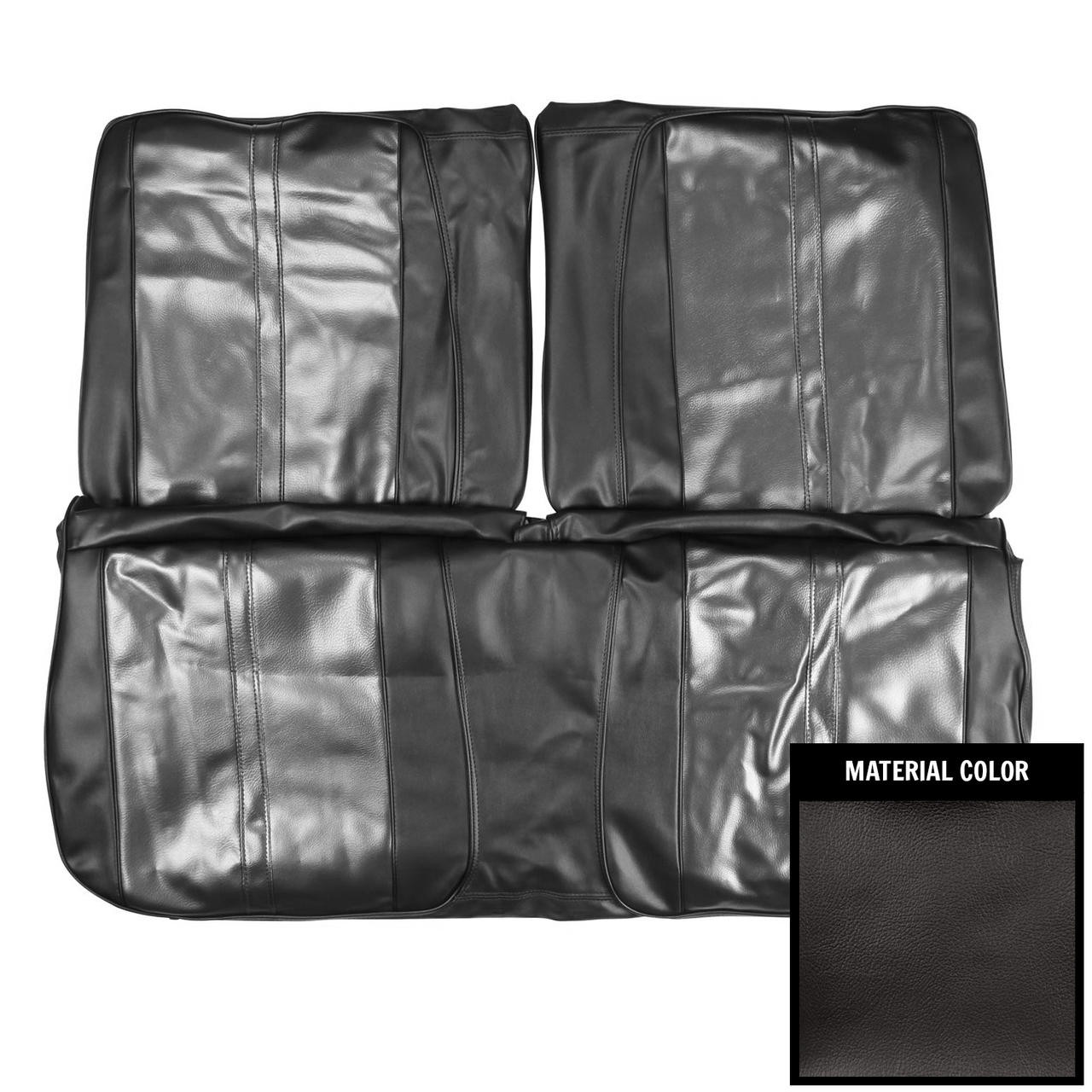 PUI Interiors 1971 Roadrunner/Satellite/GTX Hardtop Black Front Bench Seat Cover - 71KSRS10B