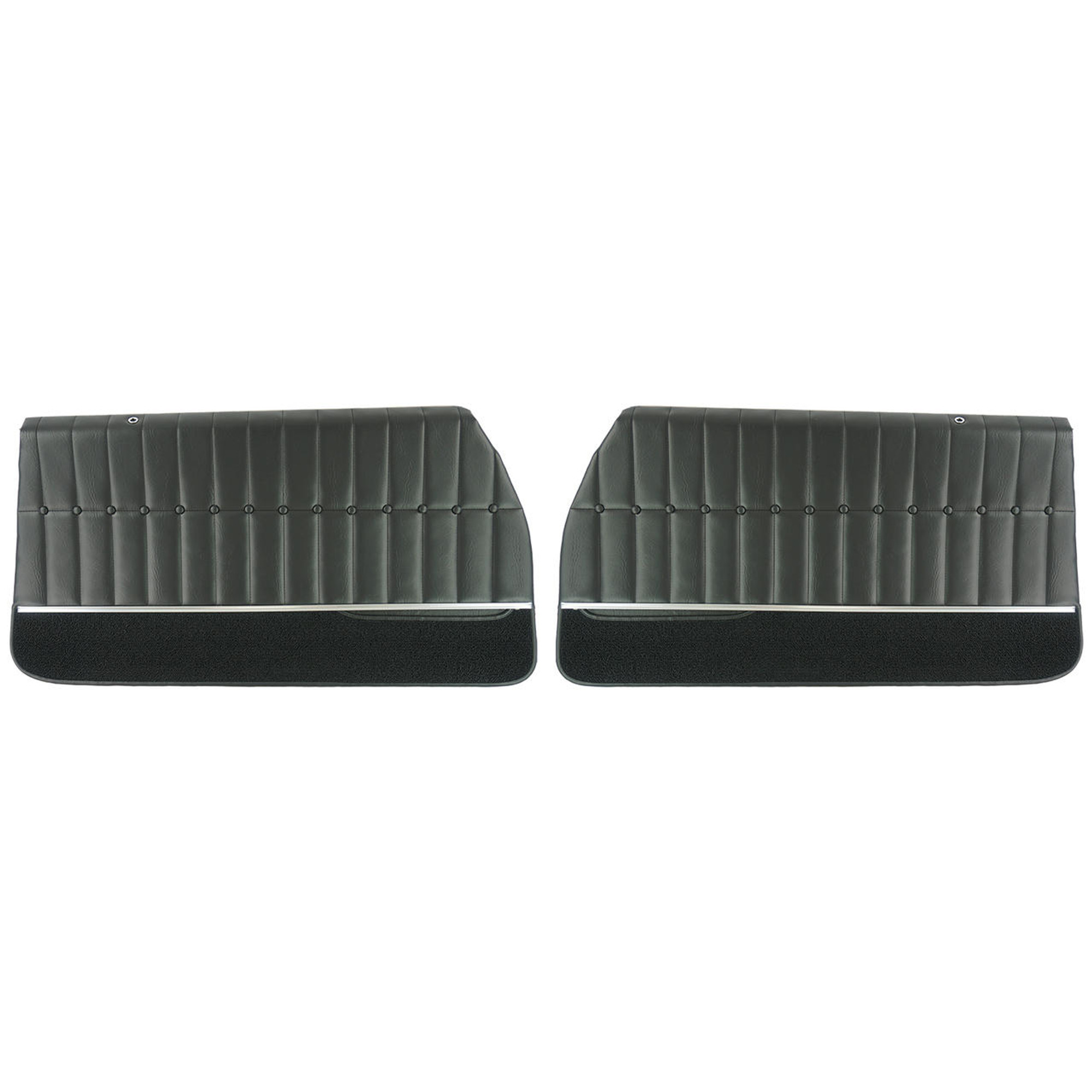 PUI Interiors 1971-72 Chevrolet Monte Carlo Pre-Assembled Black Front Door Panels - 71MD10-P