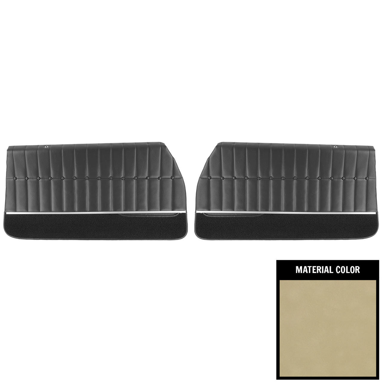 PUI Interiors 1971 Chevrolet Monte Carlo Pre-Assembled Dark Covert Front Door Panels - 71MD29-P