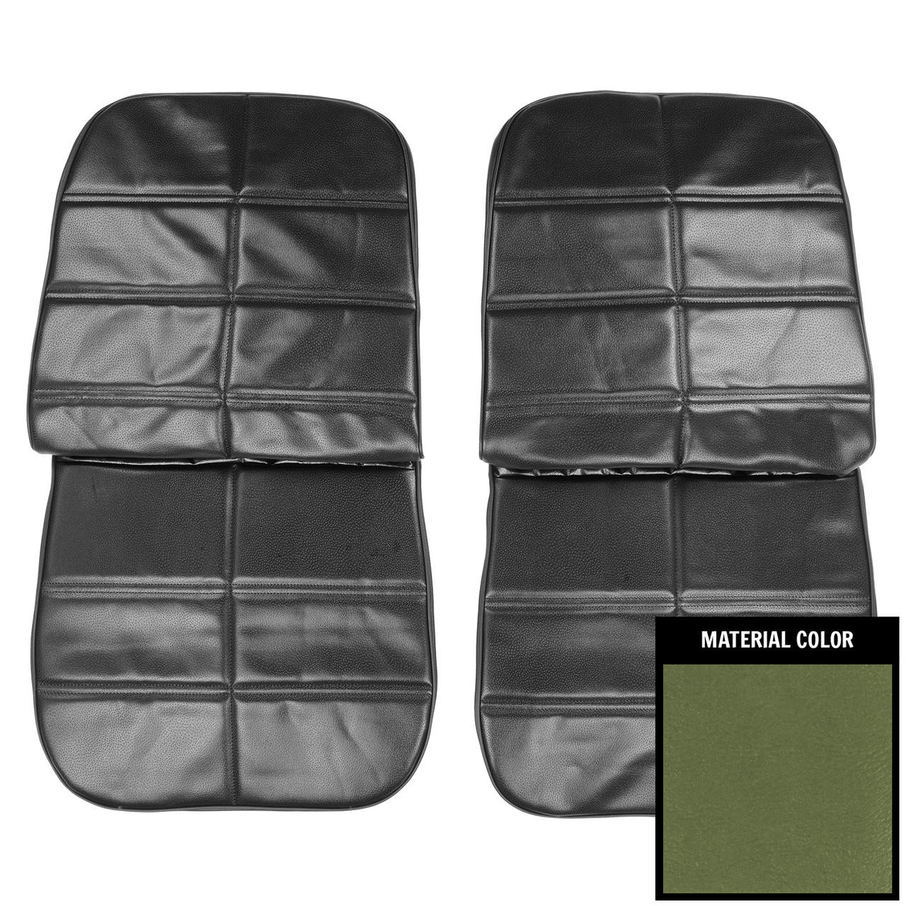 PUI Interiors 1971 Pontiac Grand Prix Jade Green Front Bucket Seat Covers - 71PS19U