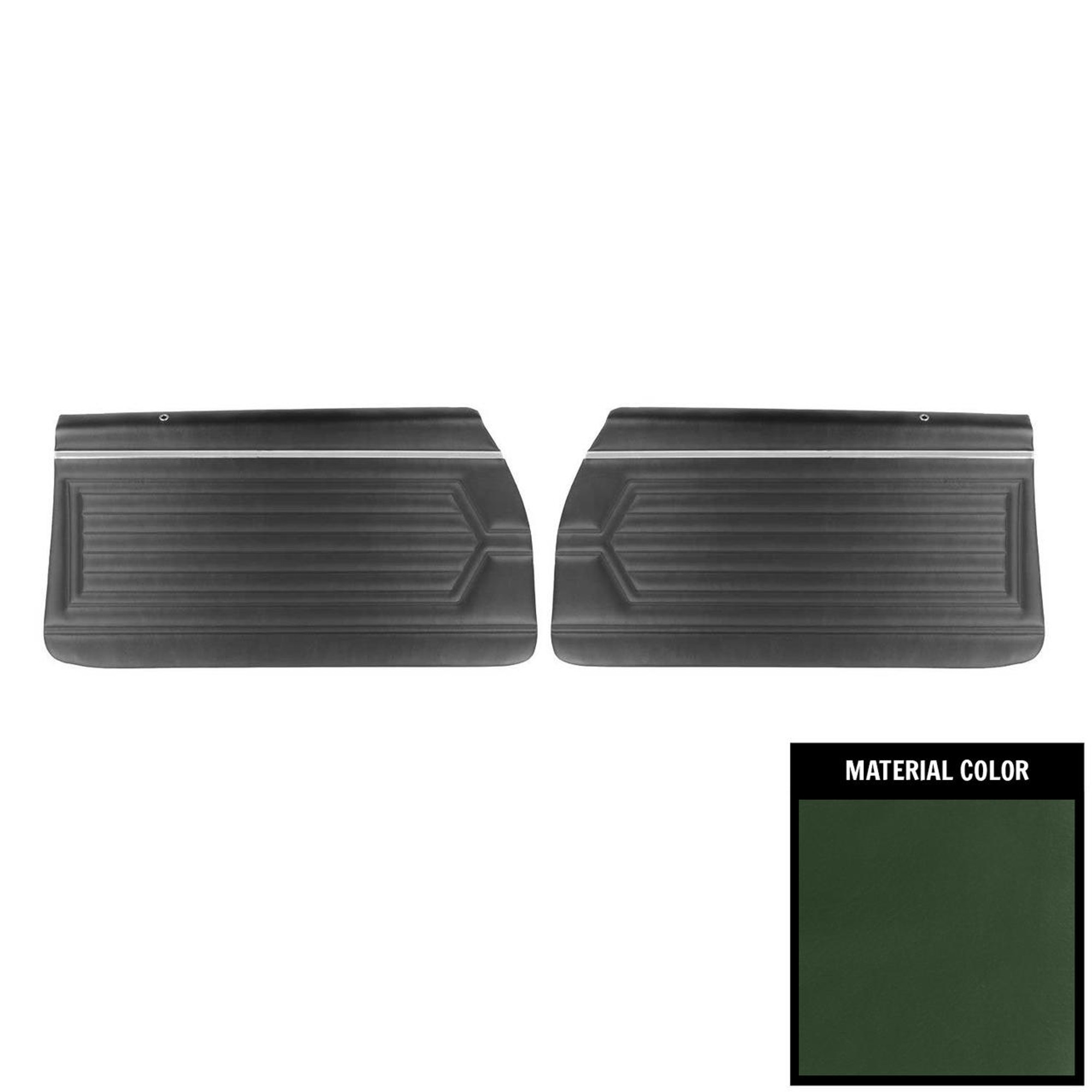 PUI Interiors 1971-1972 Buick Skylark/GS Standard Pre-Assembled Dark Green Front Door Panels - 71UDS25-P