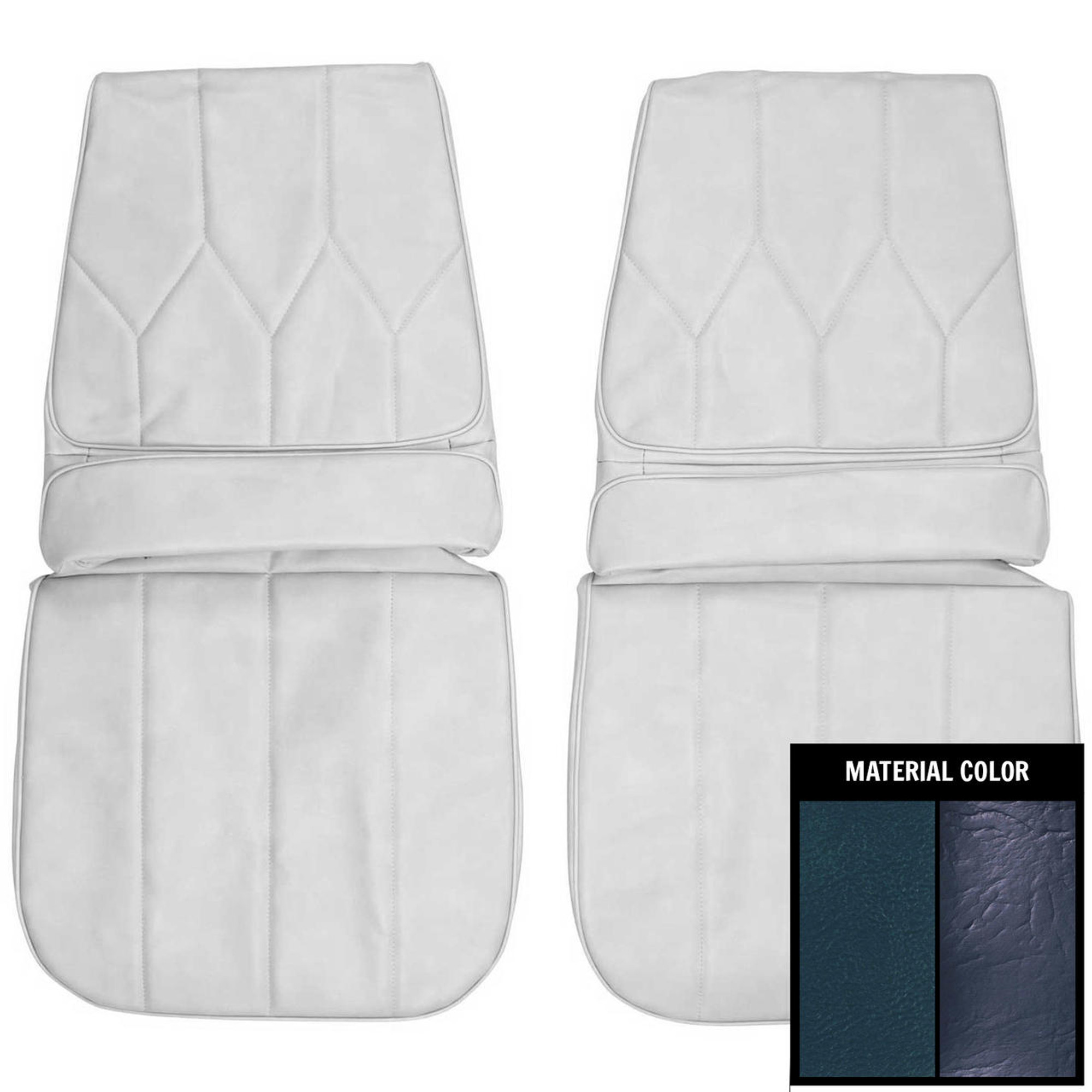 PUI Interiors 1971-1972 Buick Riviera Blue Front Bucket Seat Covers - 71USR09U