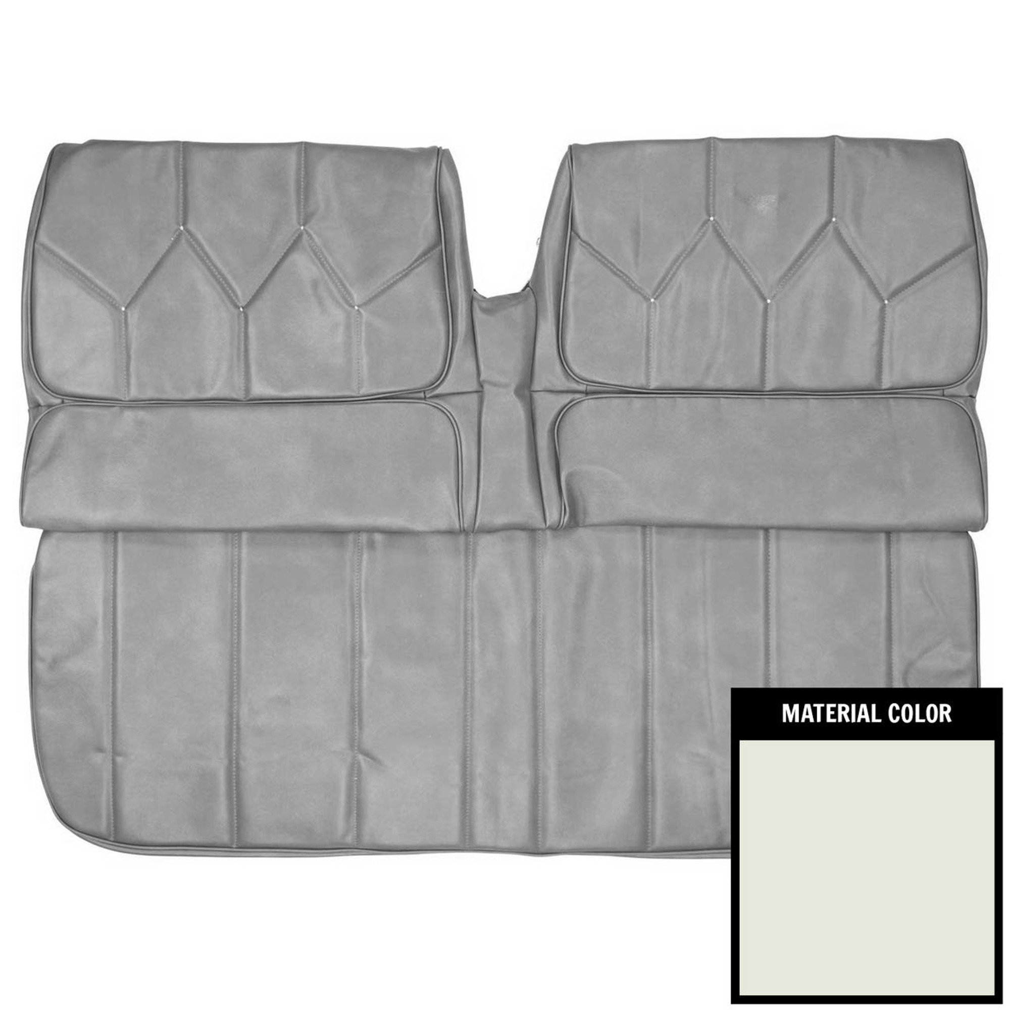 PUI Interiors 1971-1972 Buick Riviera Hardtop White Rear Bench Seat Cover - 71USR37C