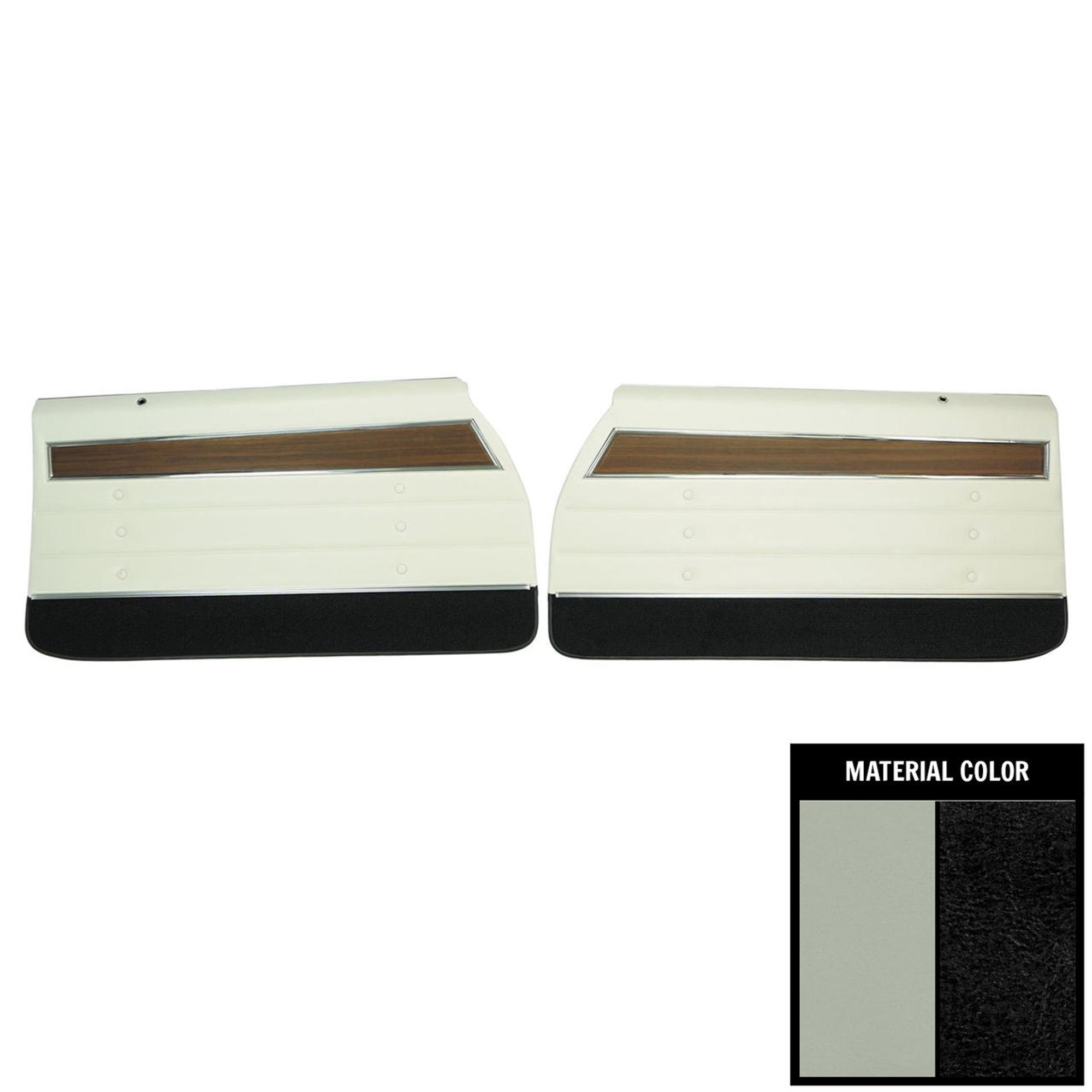 PUI Interiors 1972 Oldsmobile Cutlass /S Pre-Assembled White Front Door Panels - 72CD372-P