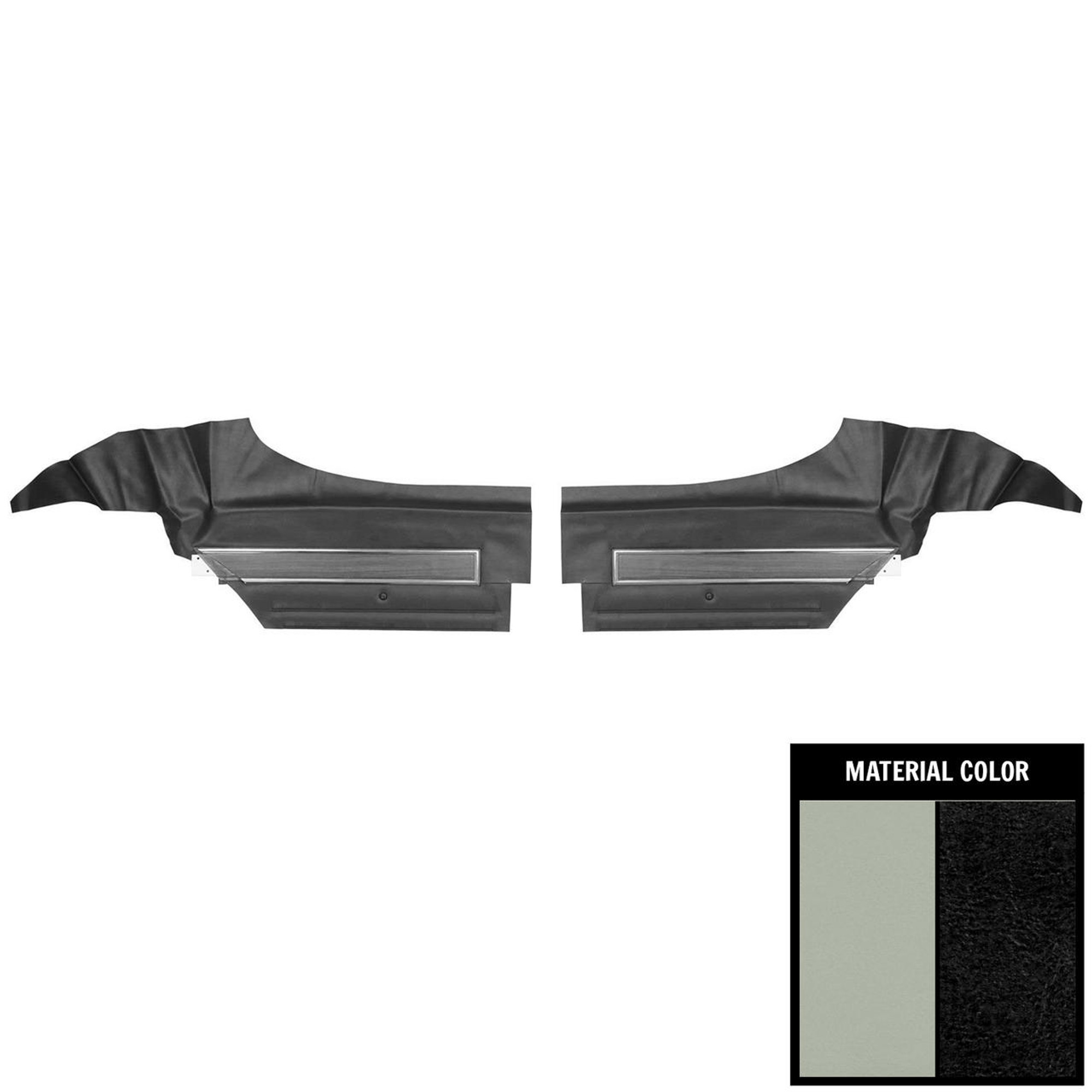 PUI Interiors 1972 Oldsmobile Cutlass S/2-Door Sedan White/Black Front Door Panels - 72CD372CT