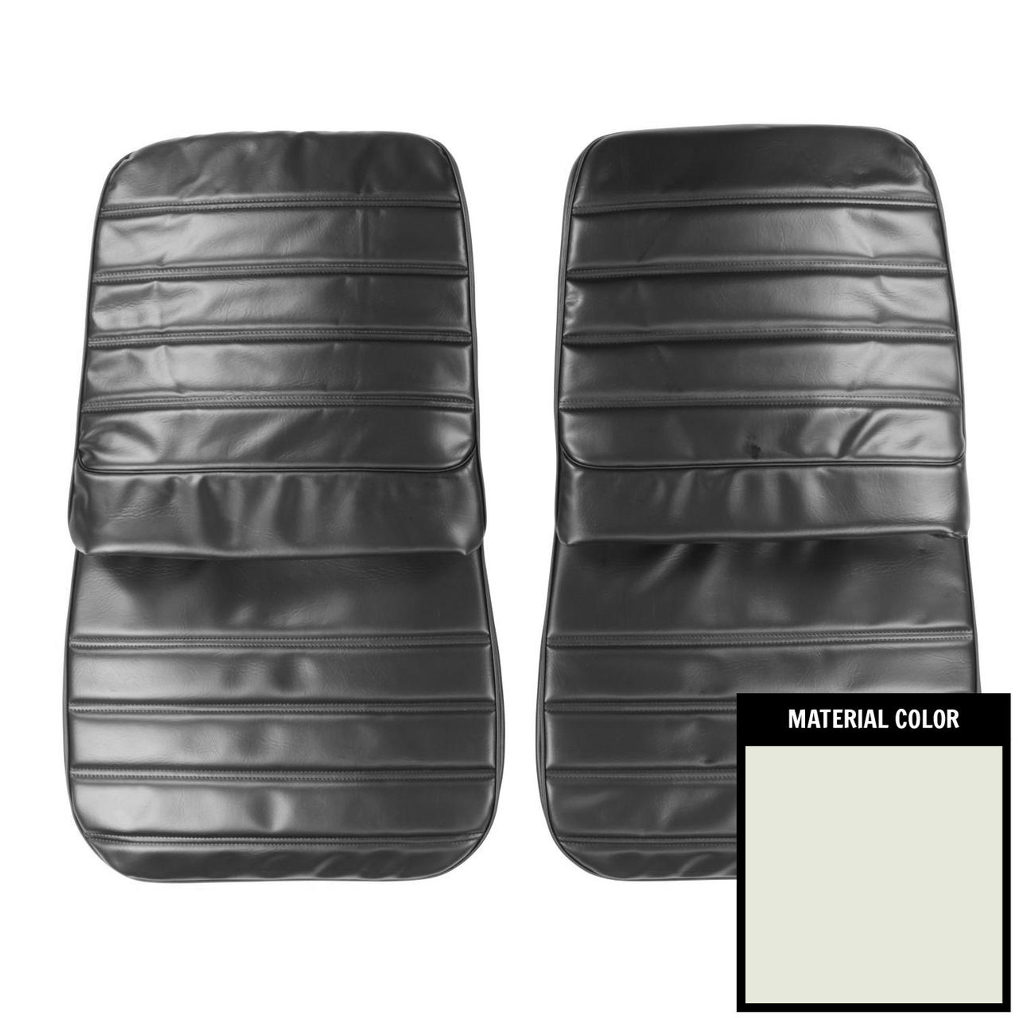 PUI Interiors 1972 Oldsmobile Cutlass/S/442 White Front Bucket Seat Covers - 72CS37U2