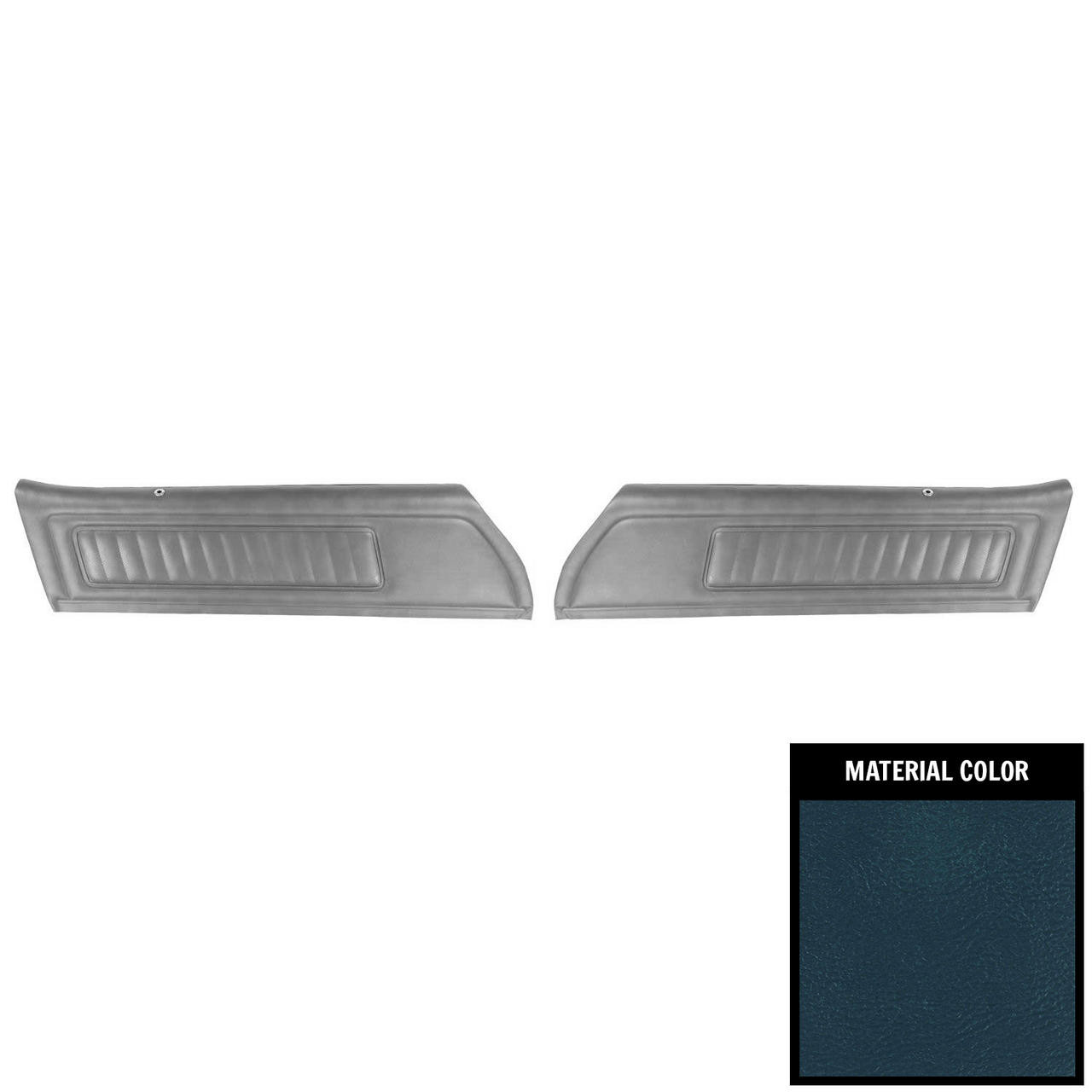 PUI Interiors 1972 Pontiac Firebird Deluxe Pre-Assembled Blue Front Door Panels - 72HD09-P