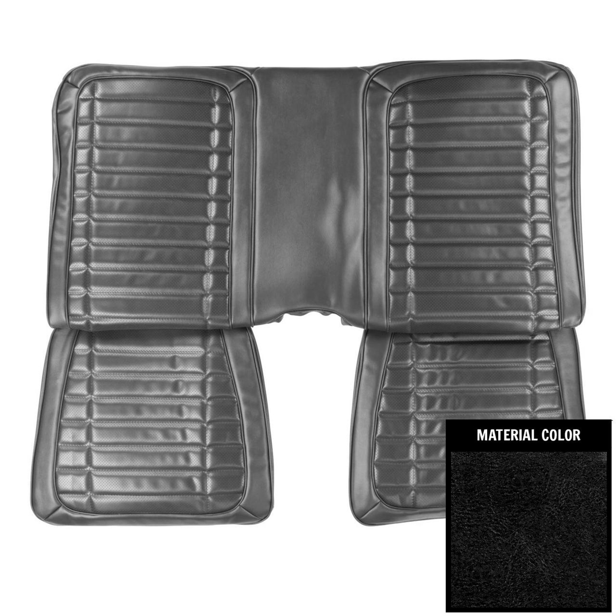 PUI Interiors 1972 Pontiac Firebird Hardtop Deluxe Black Rear Bench Seat Cover - 72HS10C