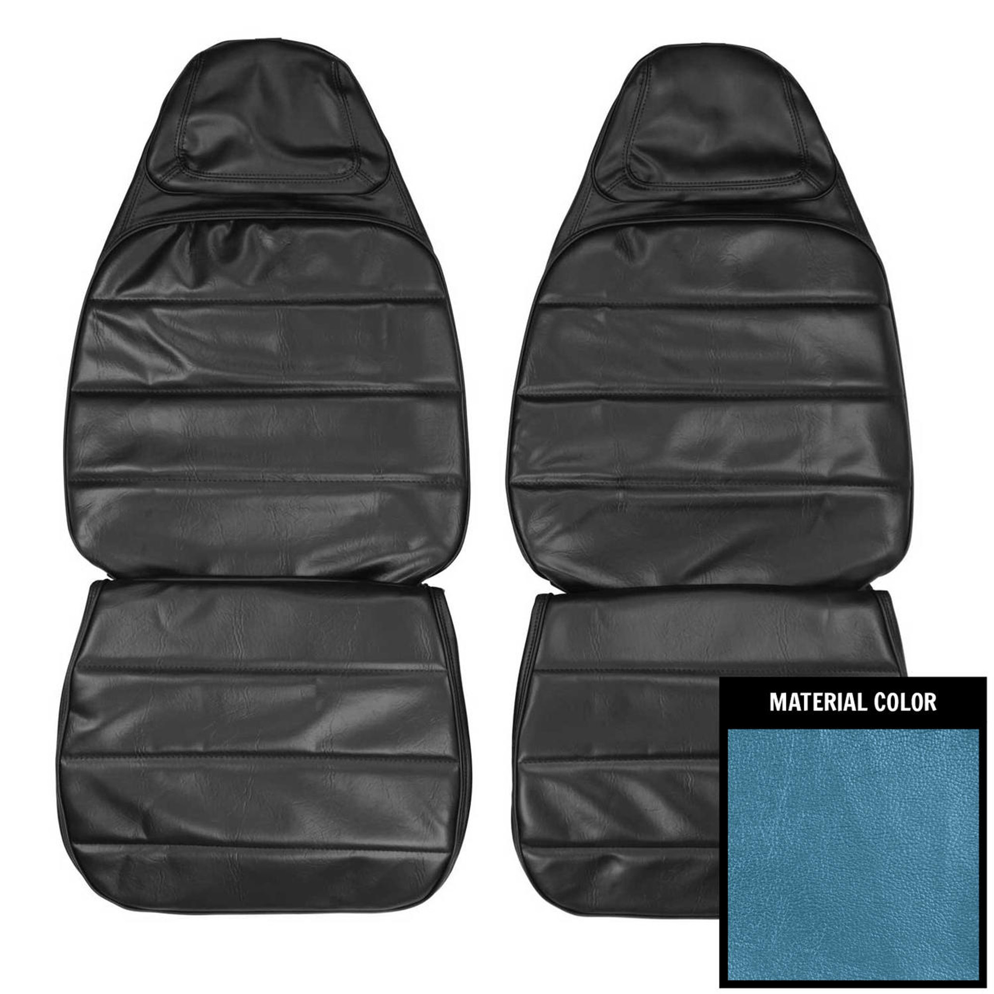 PUI Interiors 1972-1973 Dodge Charger/SE Bright Blue Front Bucket Seat Covers - 72KSA723U