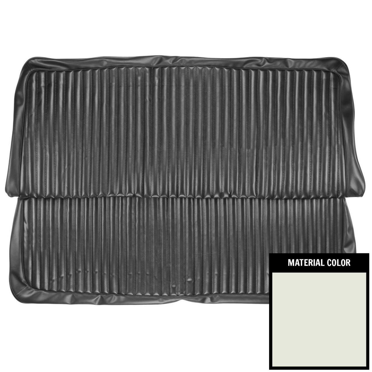 PUI Interiors 1972 Dodge Dart/Valiant Hardtop White Rear Bench Seat Cover - 72KSDA37C