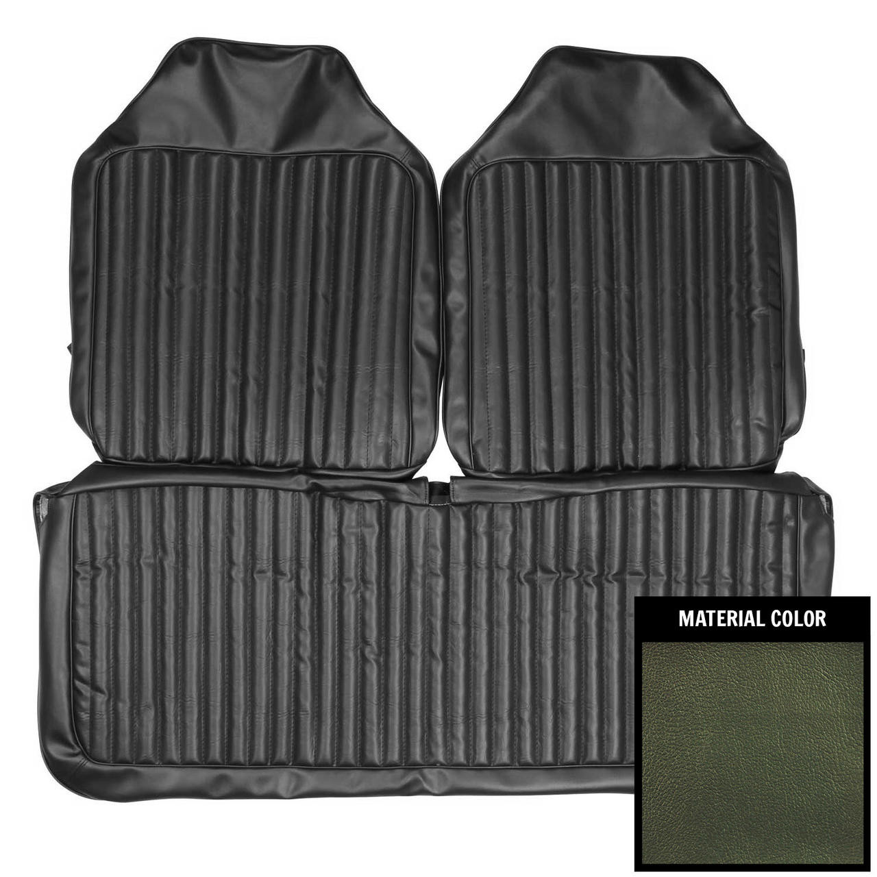 PUI Interiors 1972 Dodge Dart/Valiant 2 Tone Green Front Bench Seat Cover - 72KSDA826B