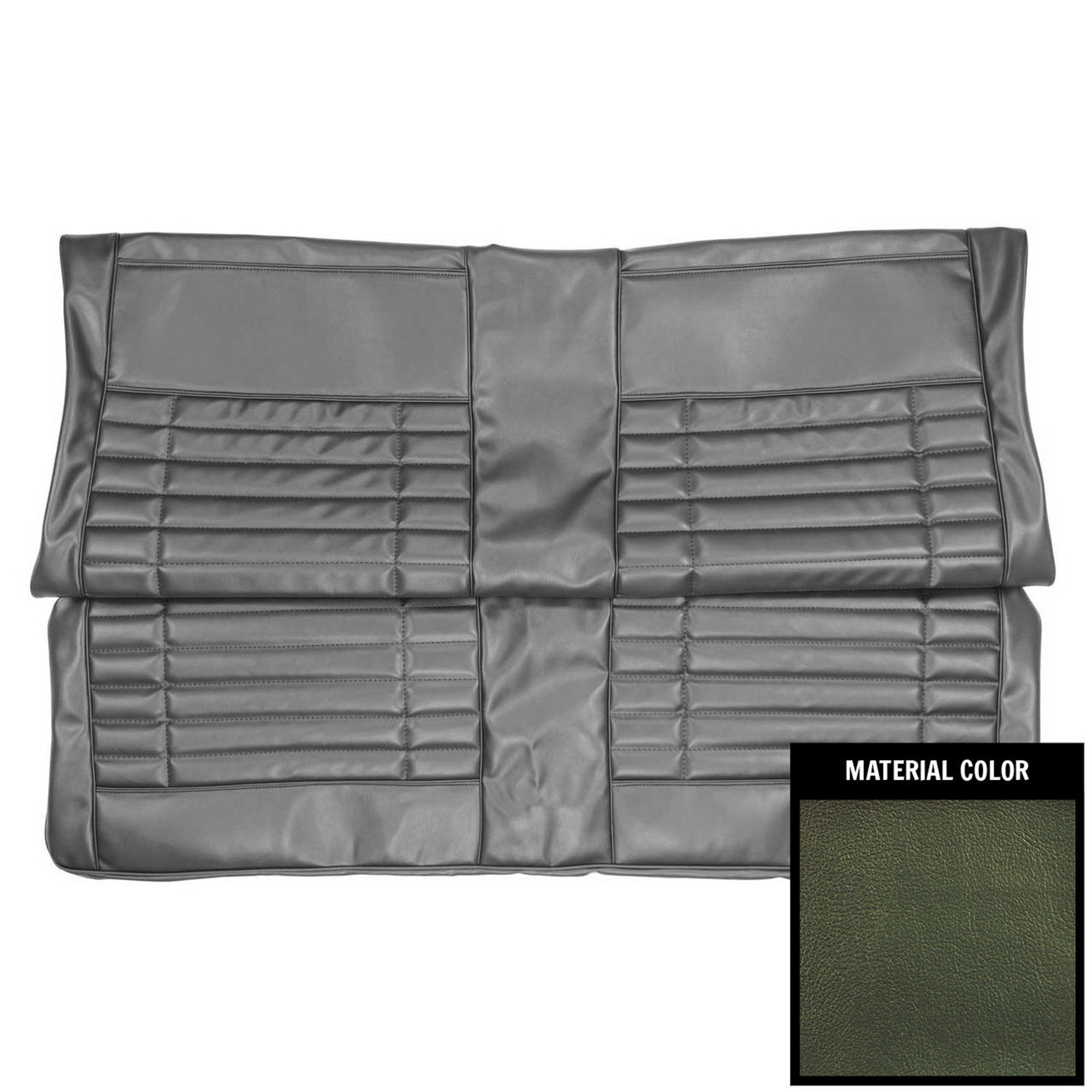 PUI Interiors 1972 Plymouth Roadrunner/Satellite/GTX Hardtop Green Rear Bench Seat Cover - 72KSRS716C
