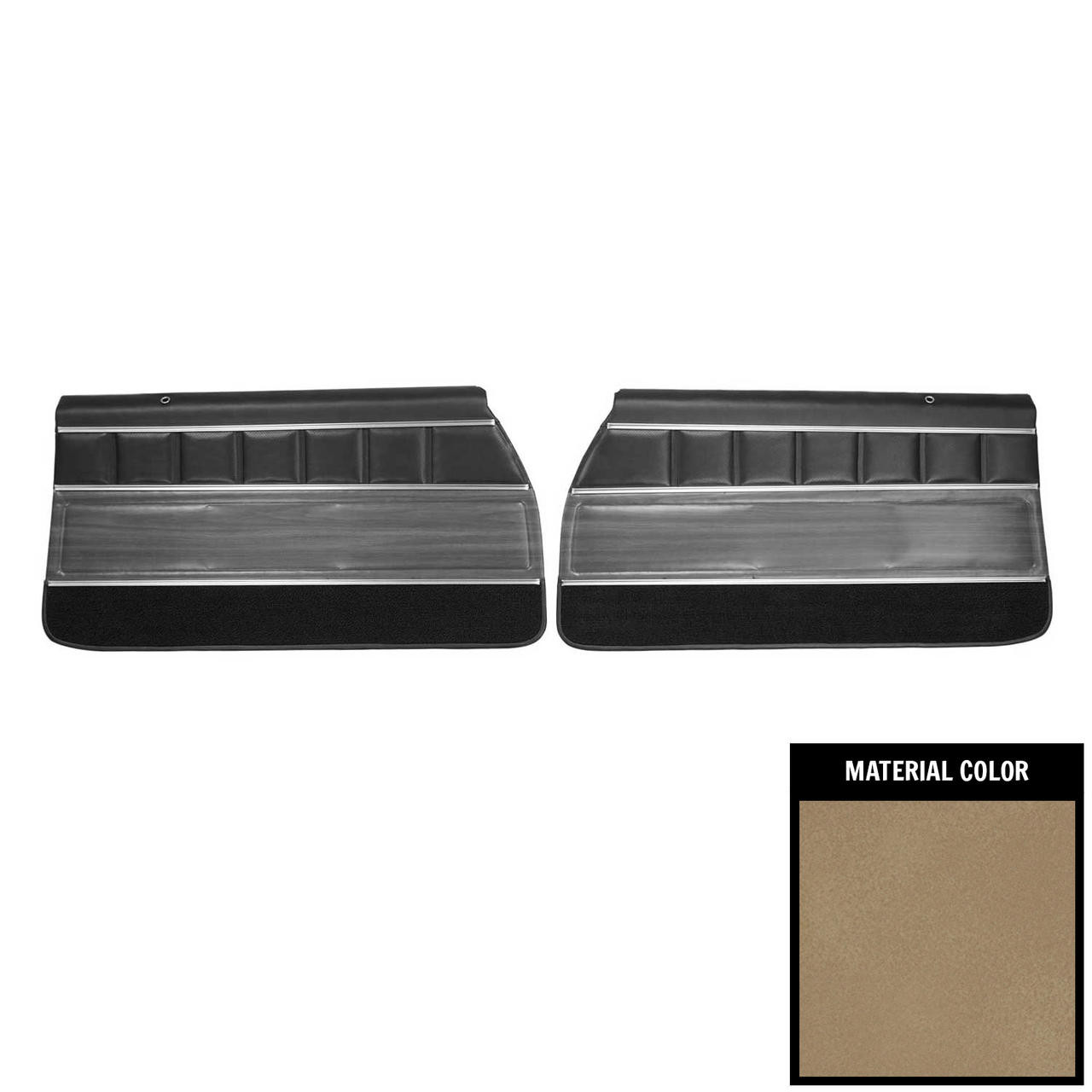PUI Interiors 1972 Buick Skylark/350/Custom/GS Pre-Assembled Sandalwood Front Door Panels - 72UDW41-P