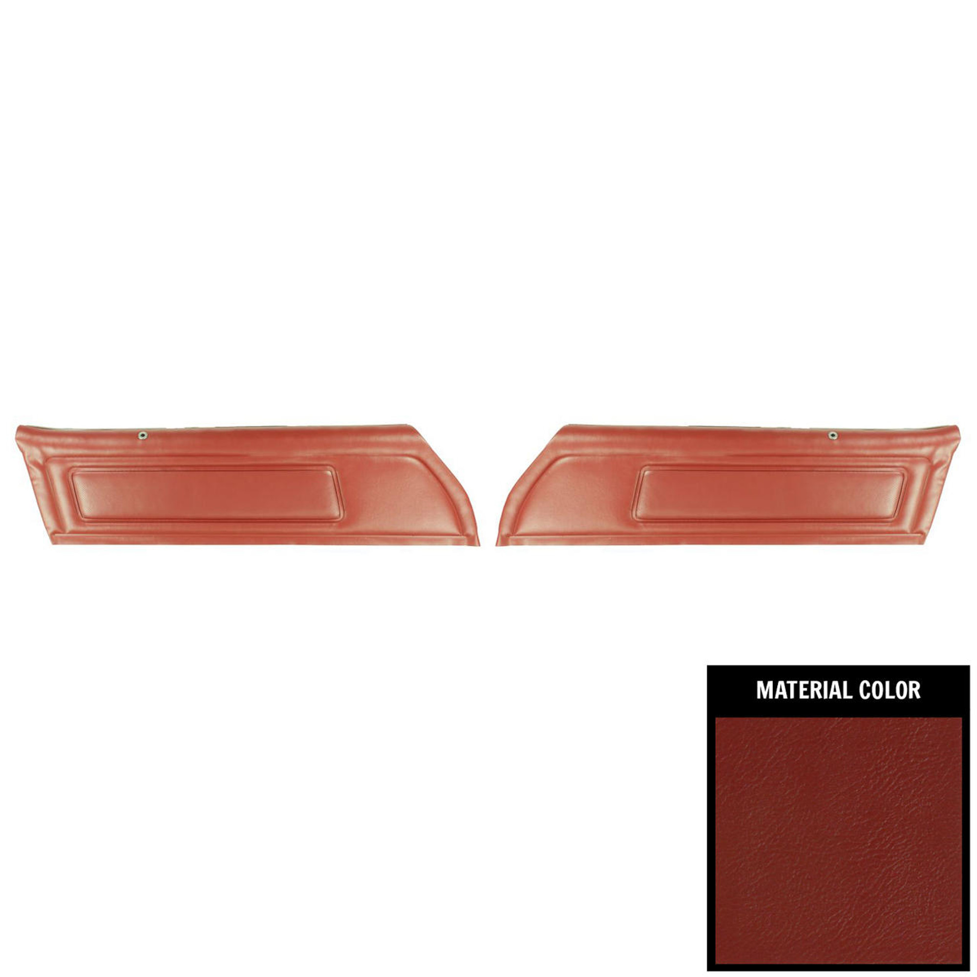 PUI Interiors 1973-1975 Pontiac Firebird Deluxe Pre-Assembled Red Front Door Panels - 73HD30-P